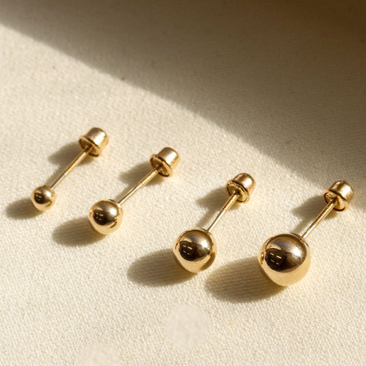 Gold Ball Stud Earrings