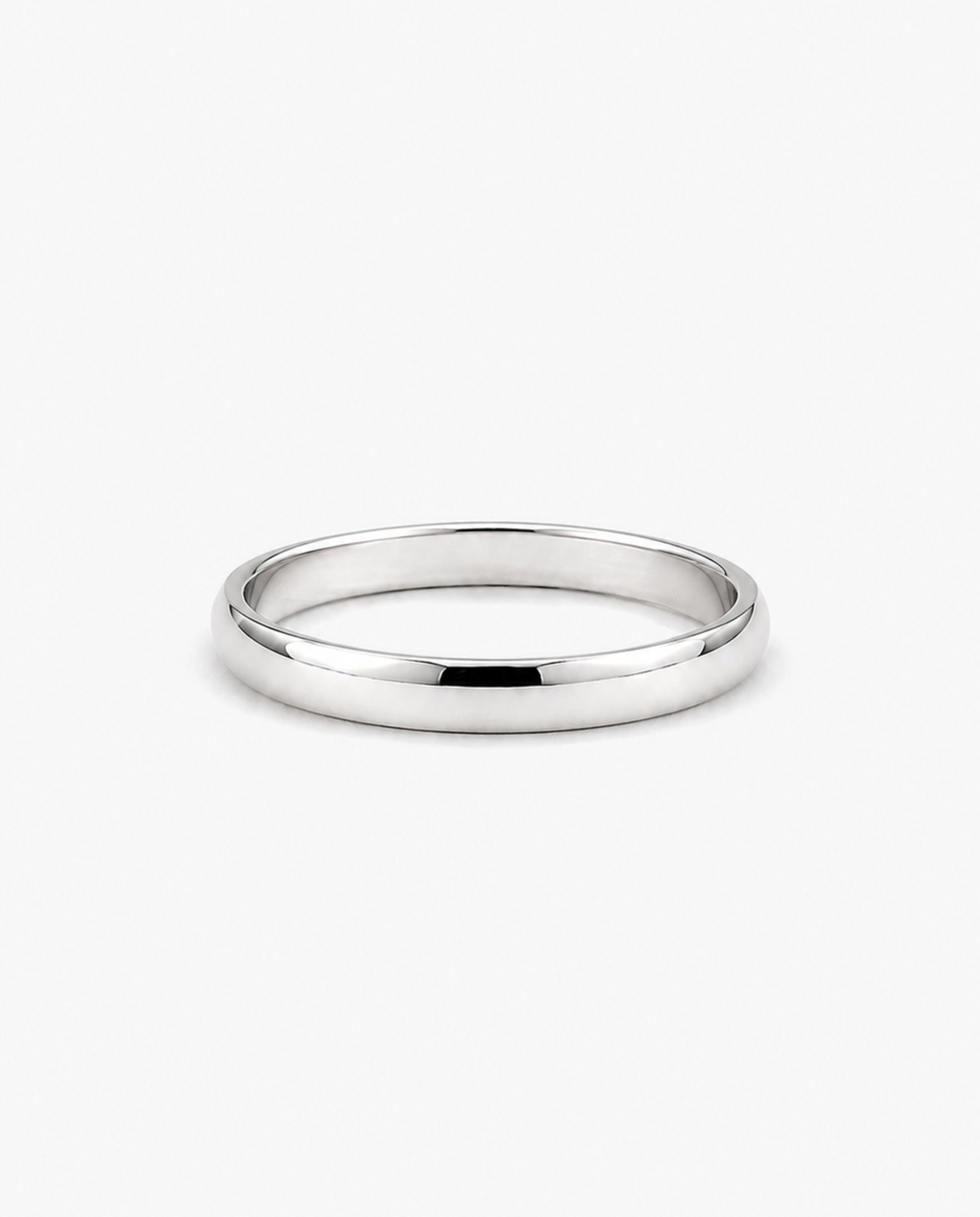 3mm White Gold Band Ring