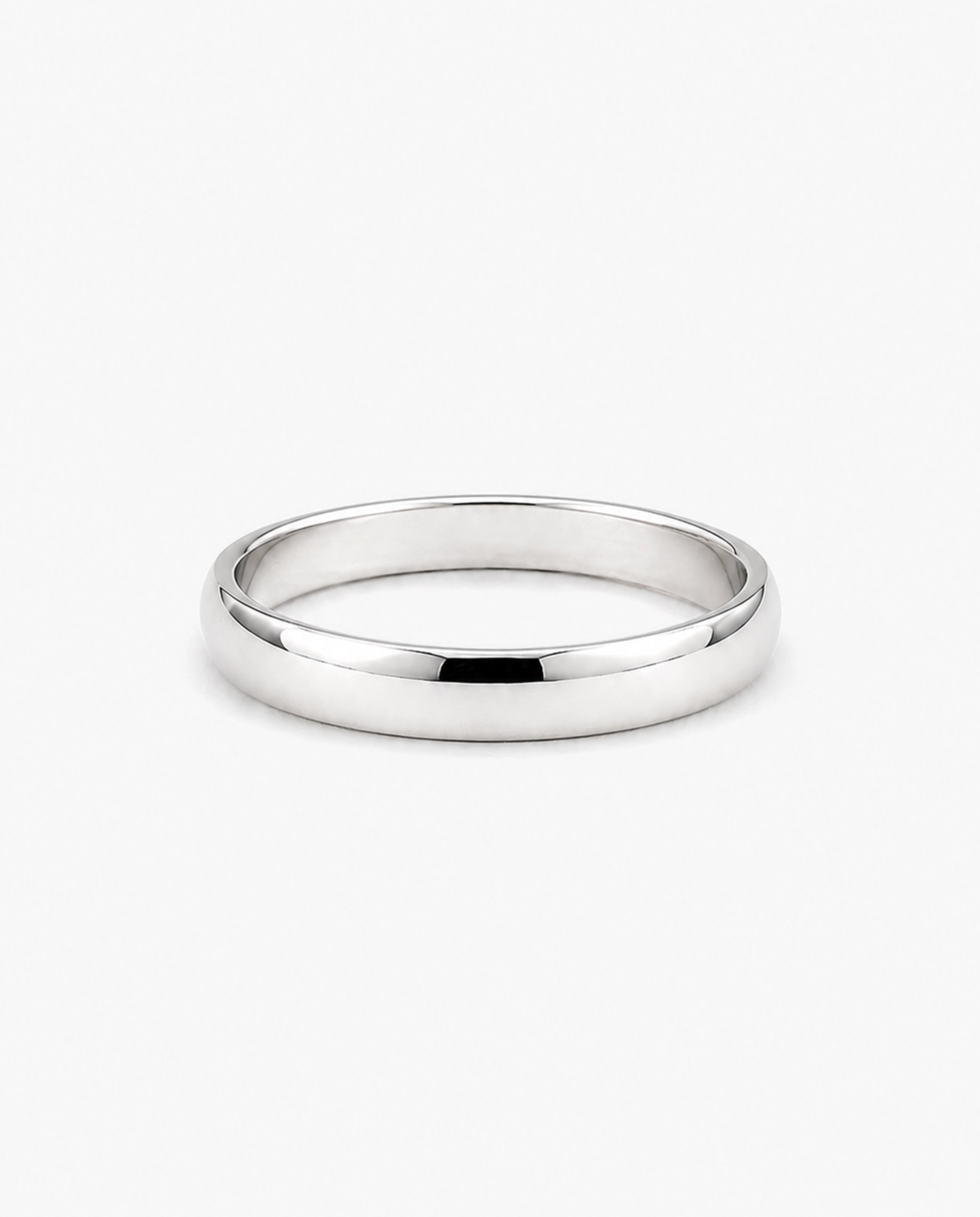 4mm White Gold Band Ring