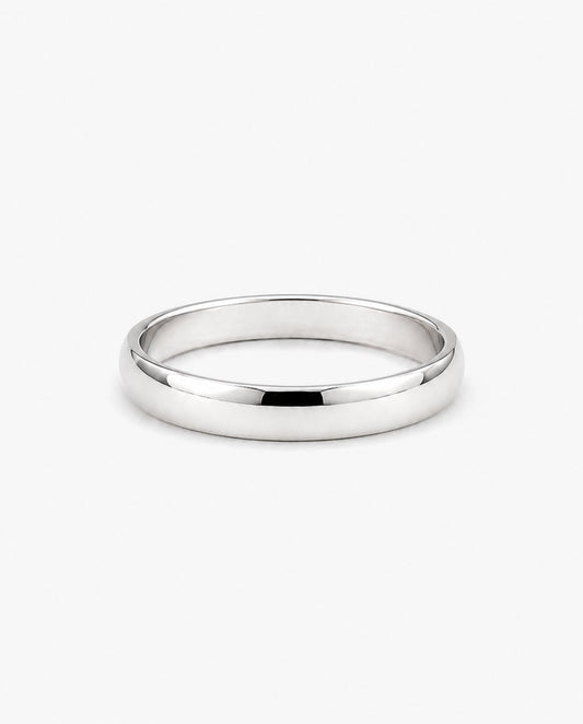 4mm White Gold Band Ring