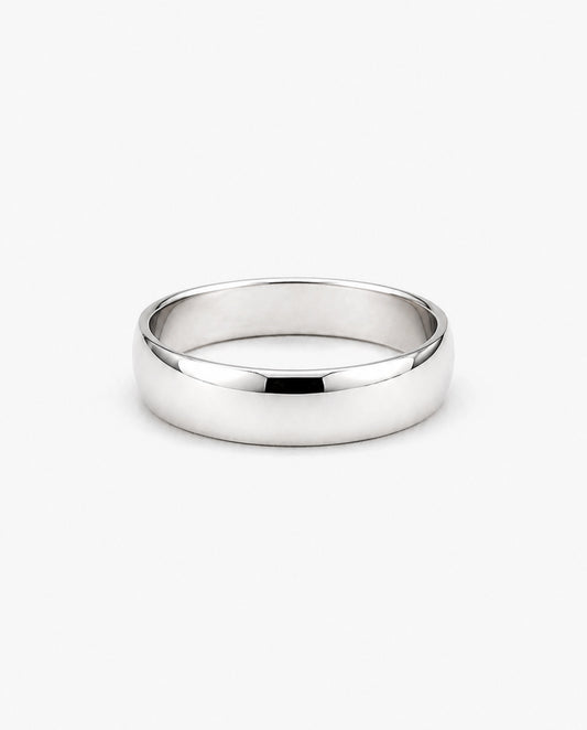 6mm White Gold Band Ring