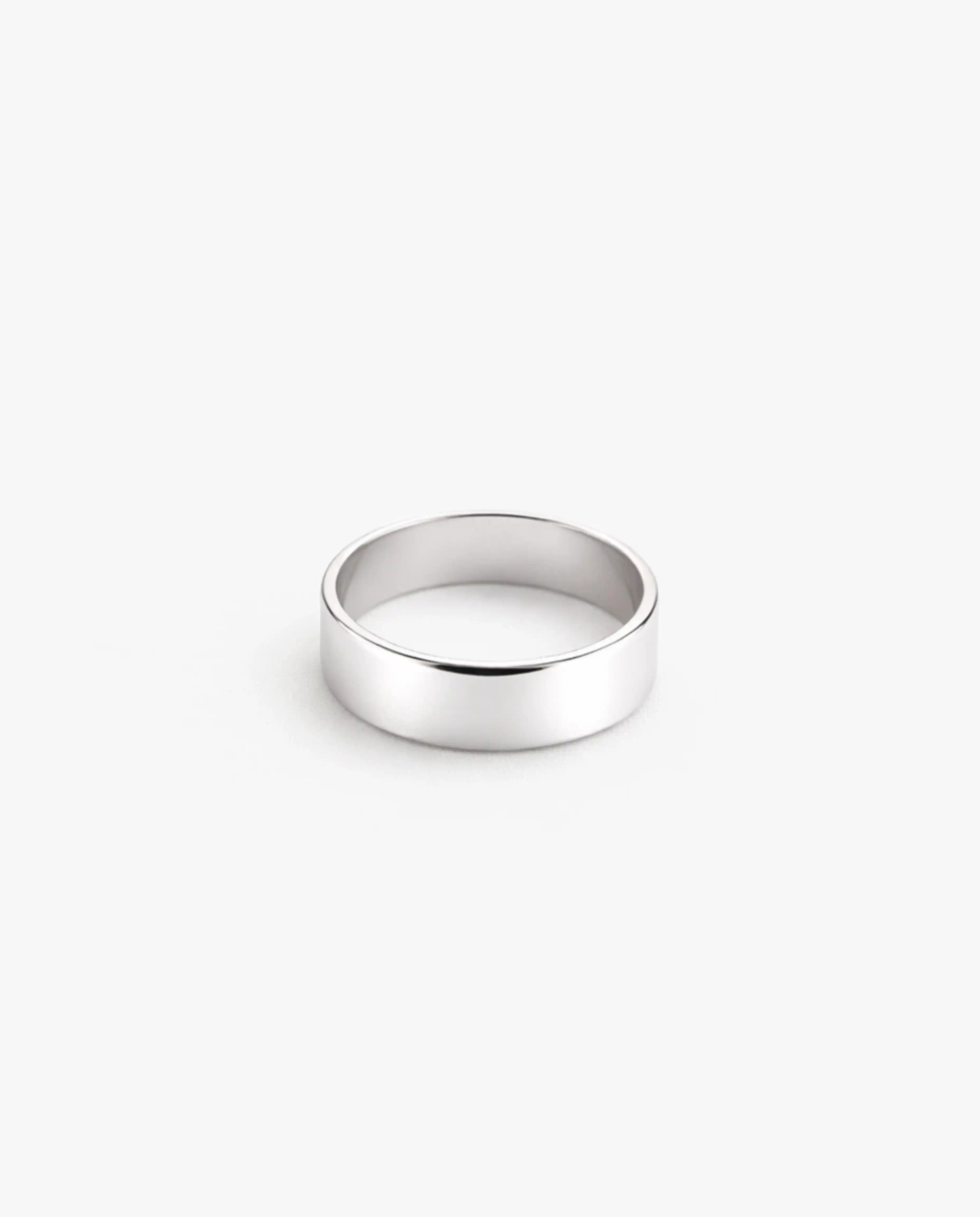 6mm White Gold Band Ring