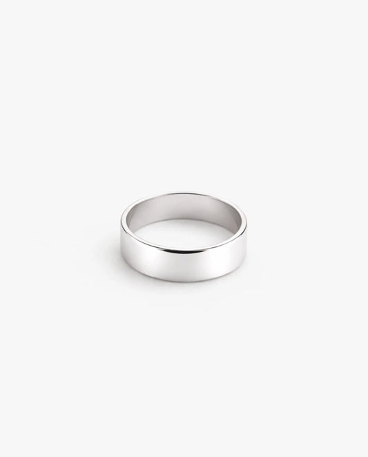 6mm White Gold Band Ring
