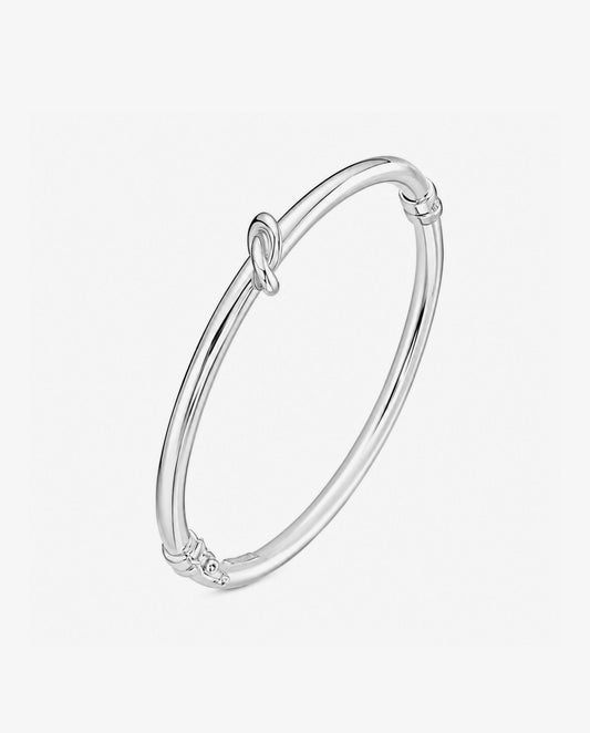 Silver Stationed Knot Bangle