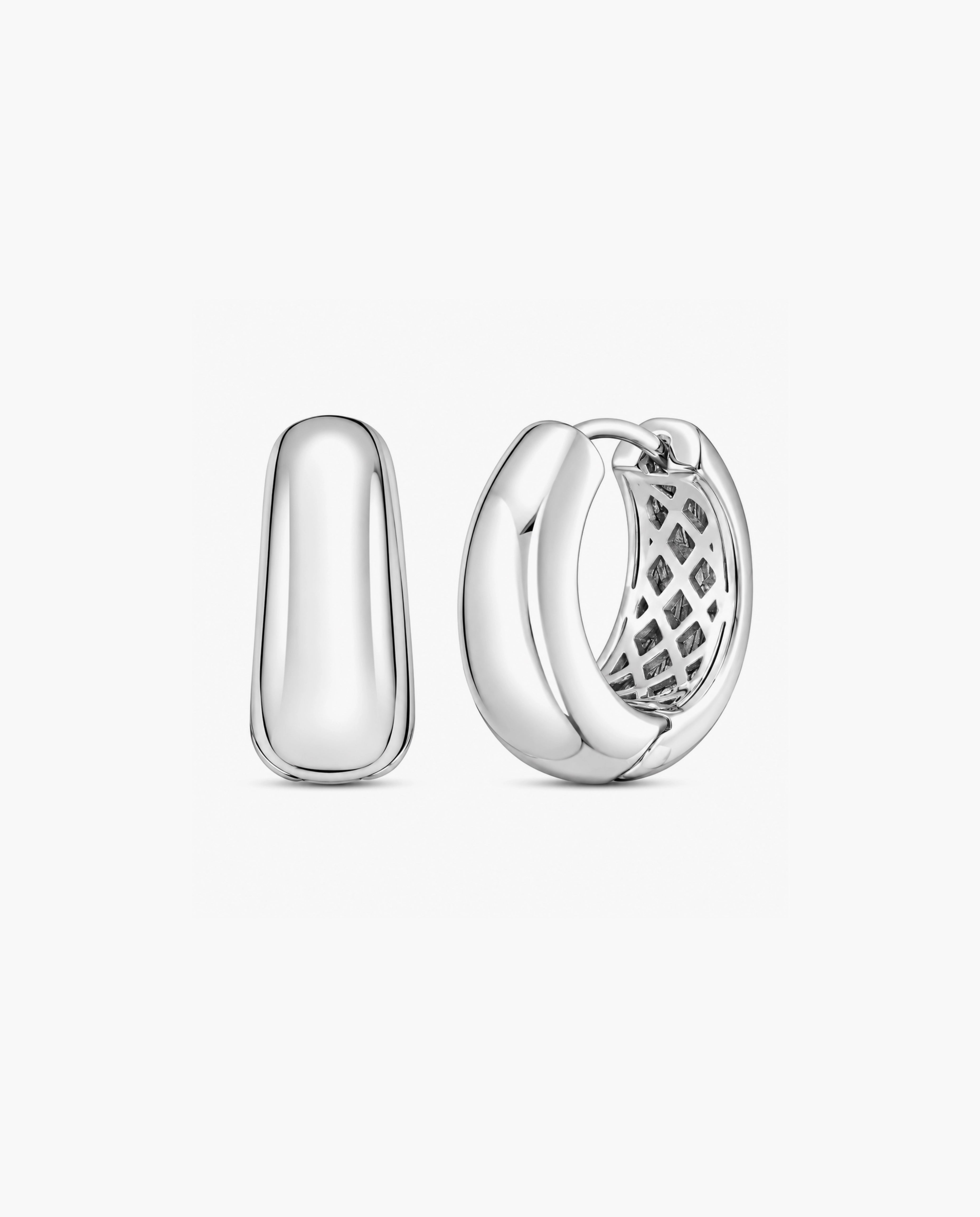 Silver Mini Sculpted Hoop Earring