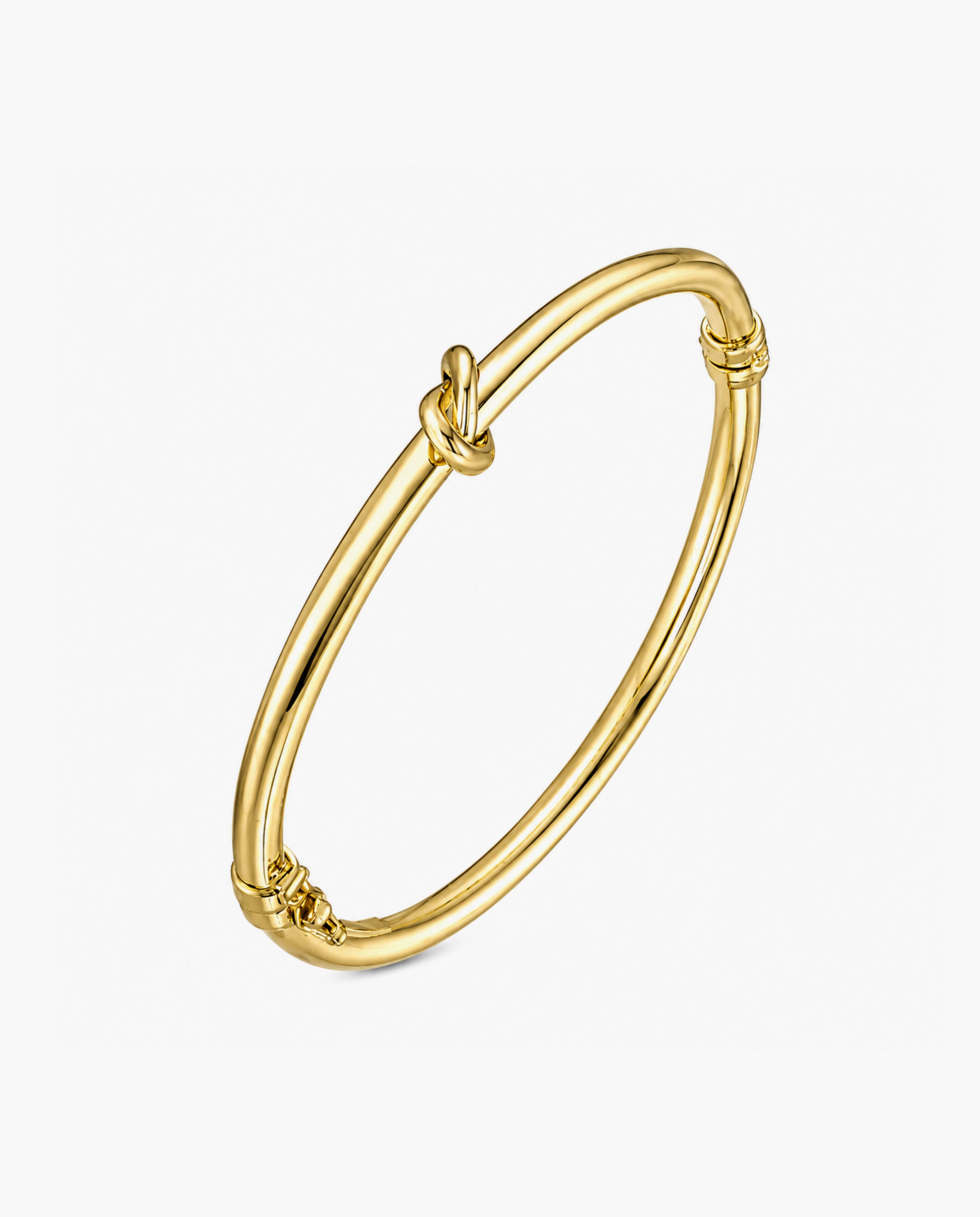 Gold over Silver Stationed Knot Bangle
