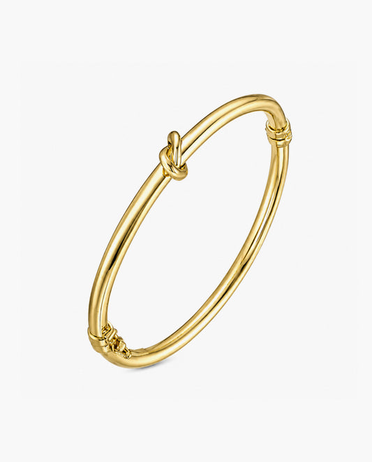 Gold over Silver Stationed Knot Bangle
