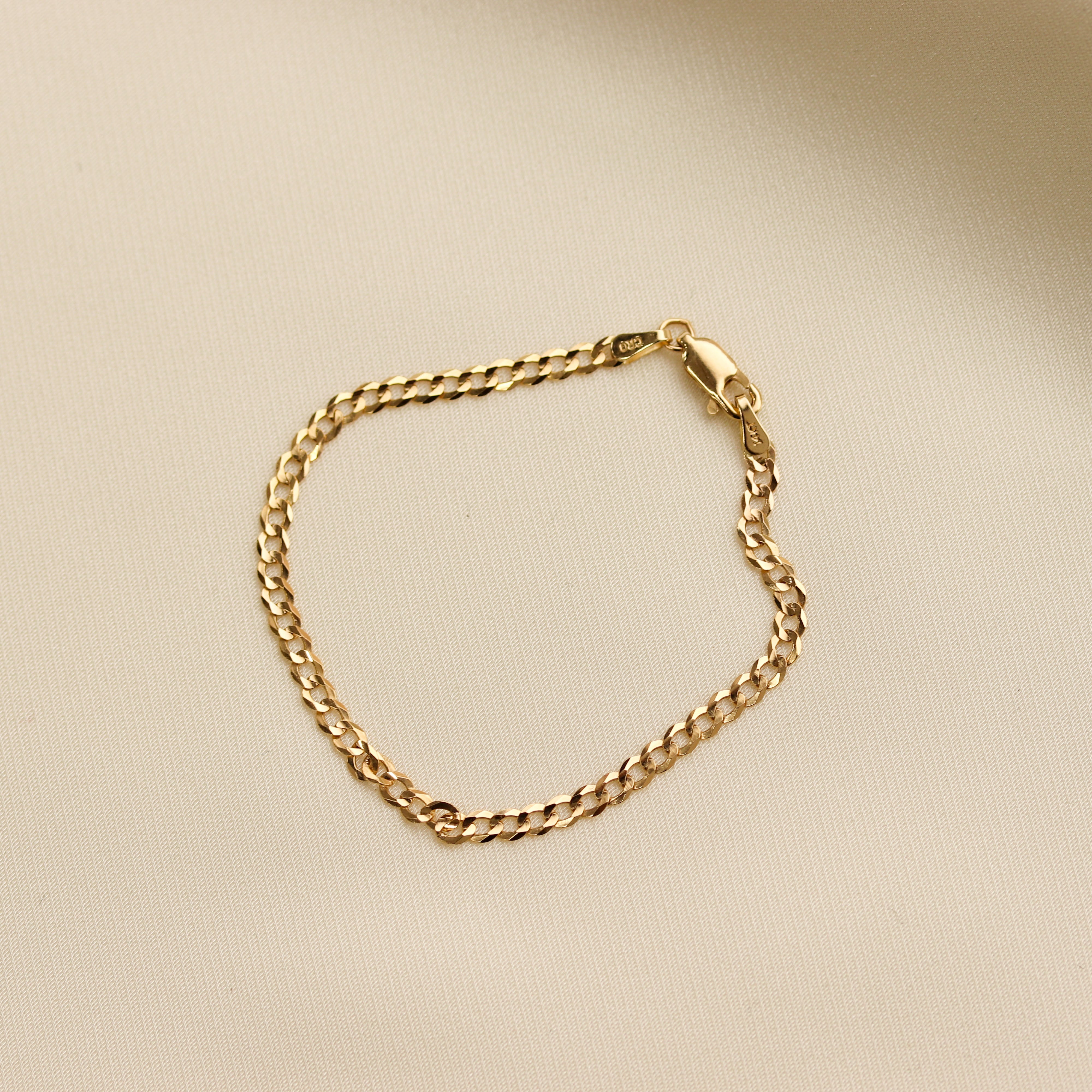 14K Gold Hollow Link Chain Bracelet 14K Gold Paper Clip Chain Bracelet  Solid 14k Gold Thick Gold Chain - Etsy