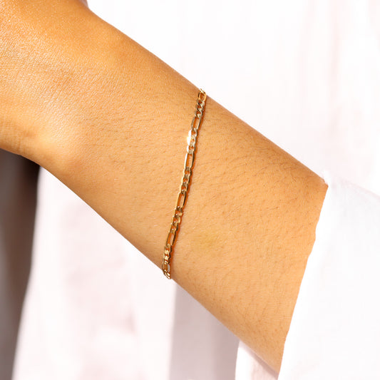 14K Yellow Gold Figaro Bracelet