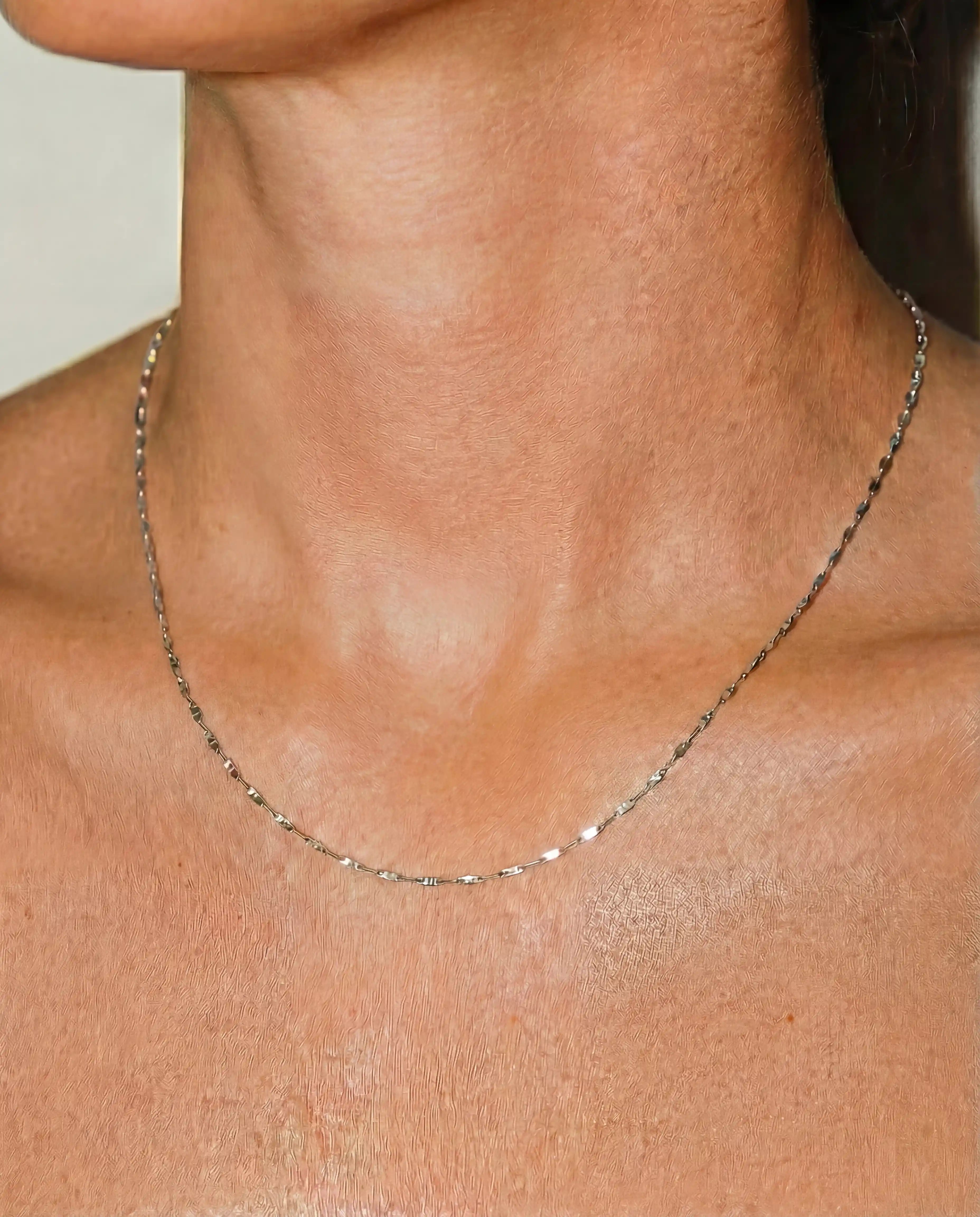 White Gold Glitter Chain