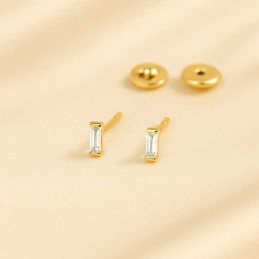 Diamond Baguette Stud Earrings