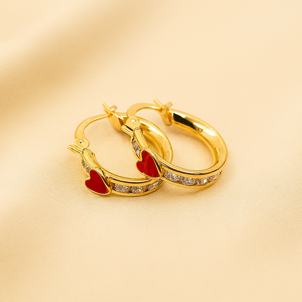 Heart Huggie Earrings