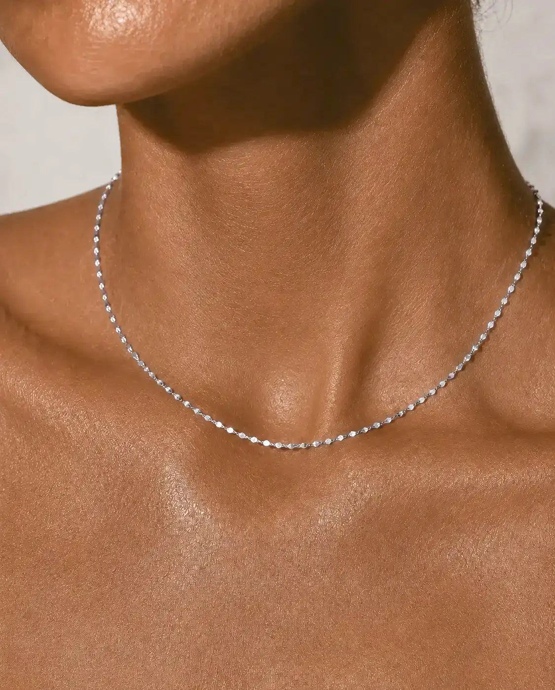White Gold Glitter Chain