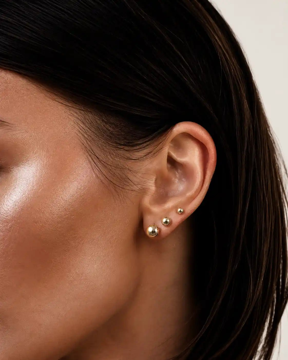 Gold Ball Stud Earrings