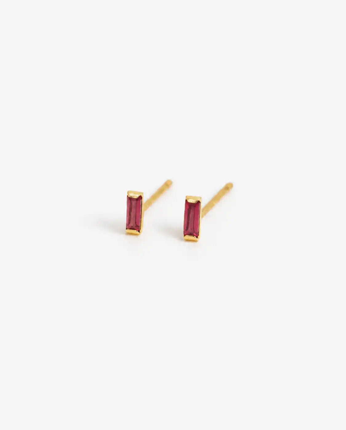 Pink Baguette Stud Earrings
