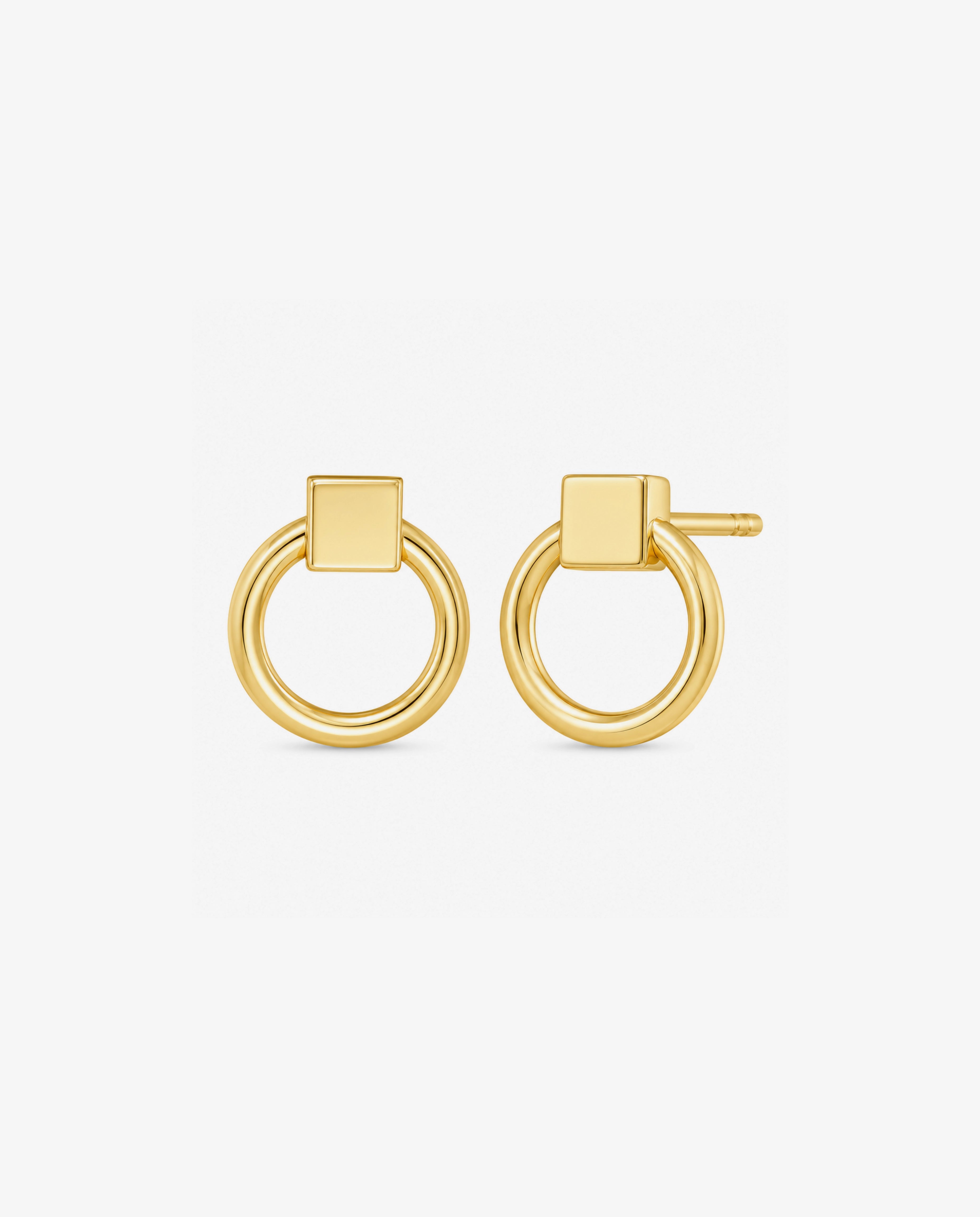 14K Open Circle Stud Earrings