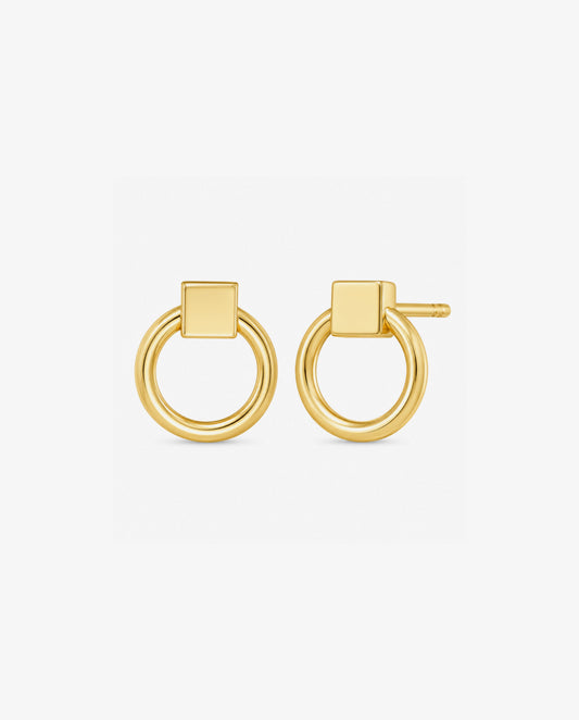 14K Open Circle Stud Earrings