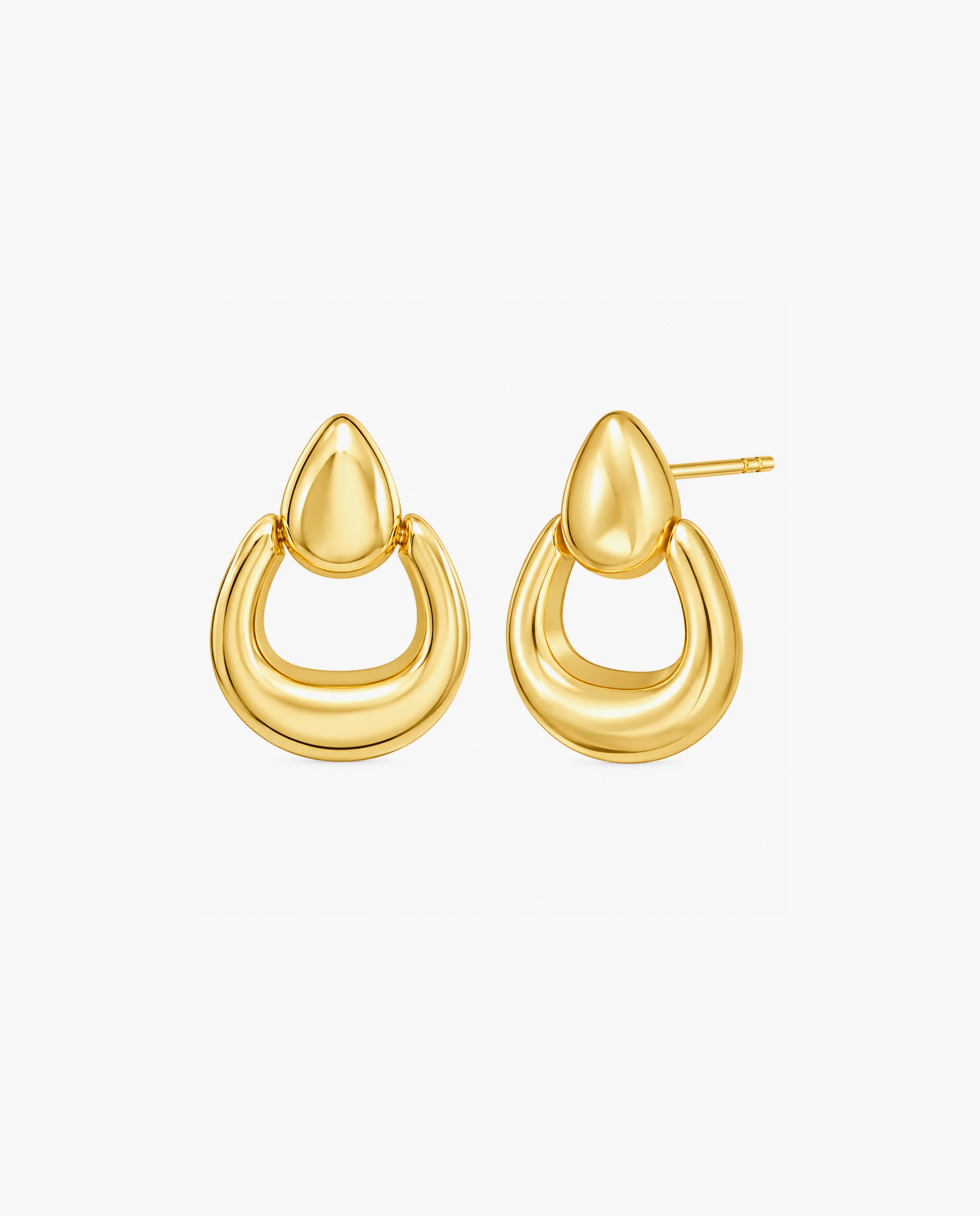 14K Sculpted Door Knocker Earrings