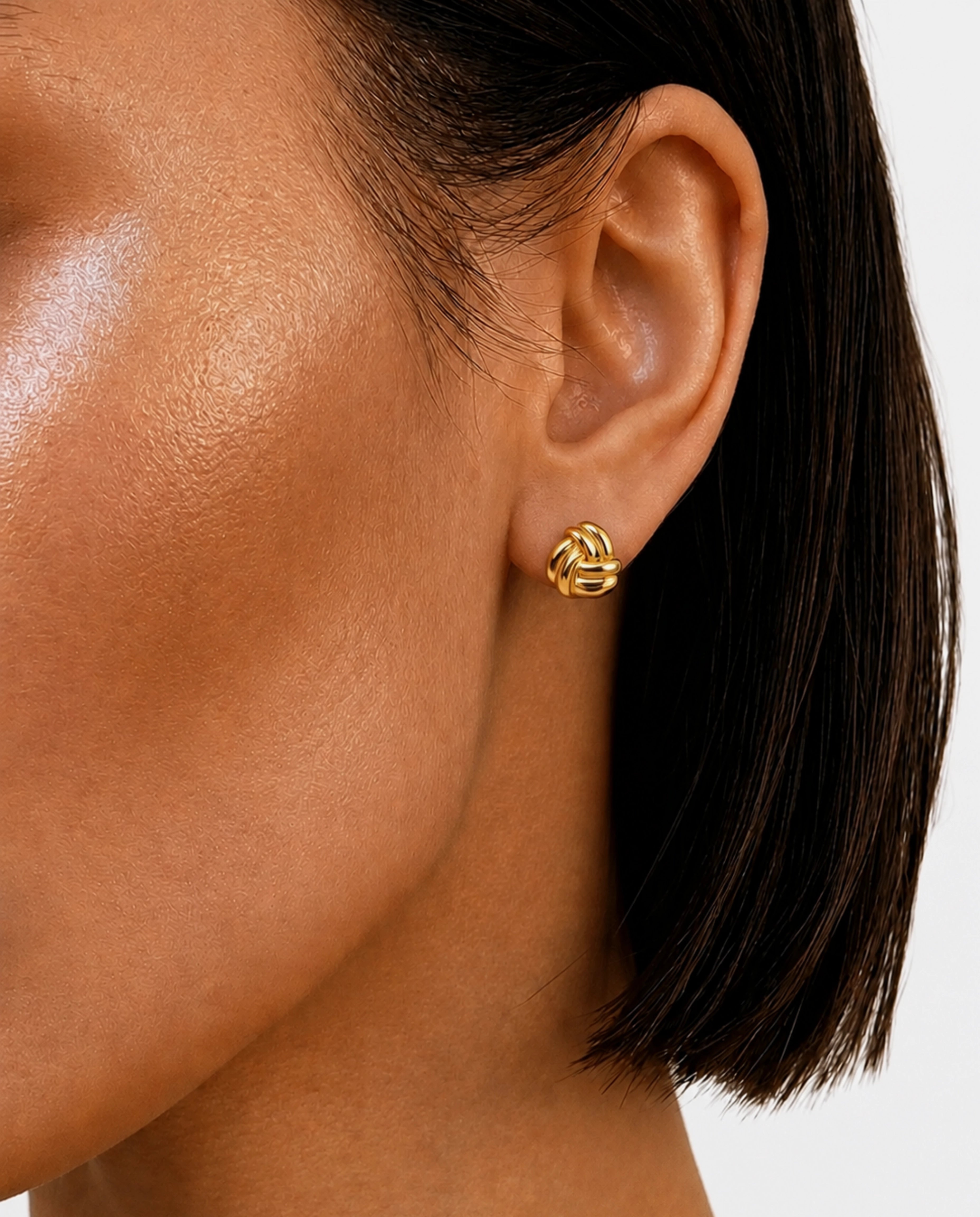 14K Small Double Knot Earrings