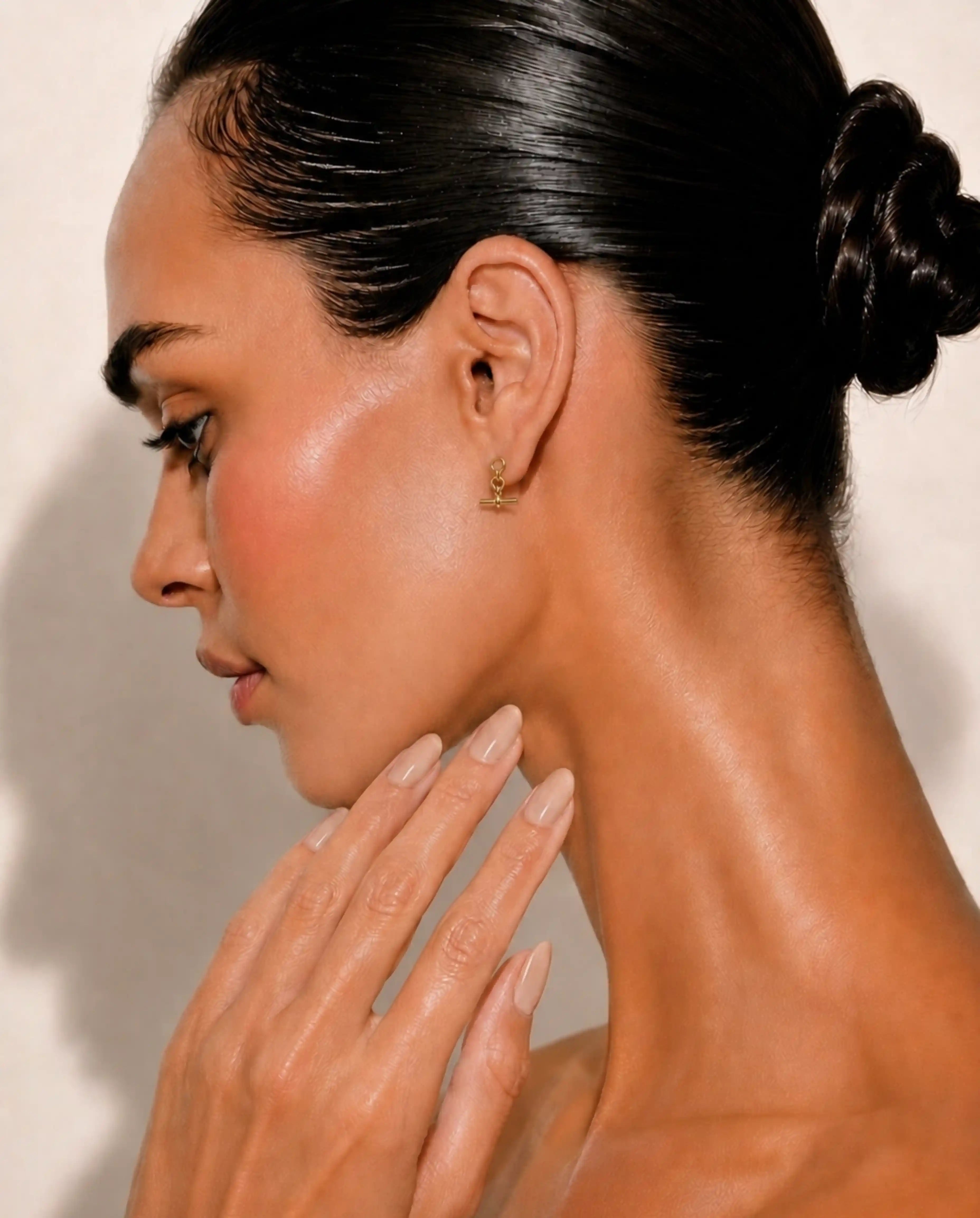 14k Gold T-Bar Dangle Earrings