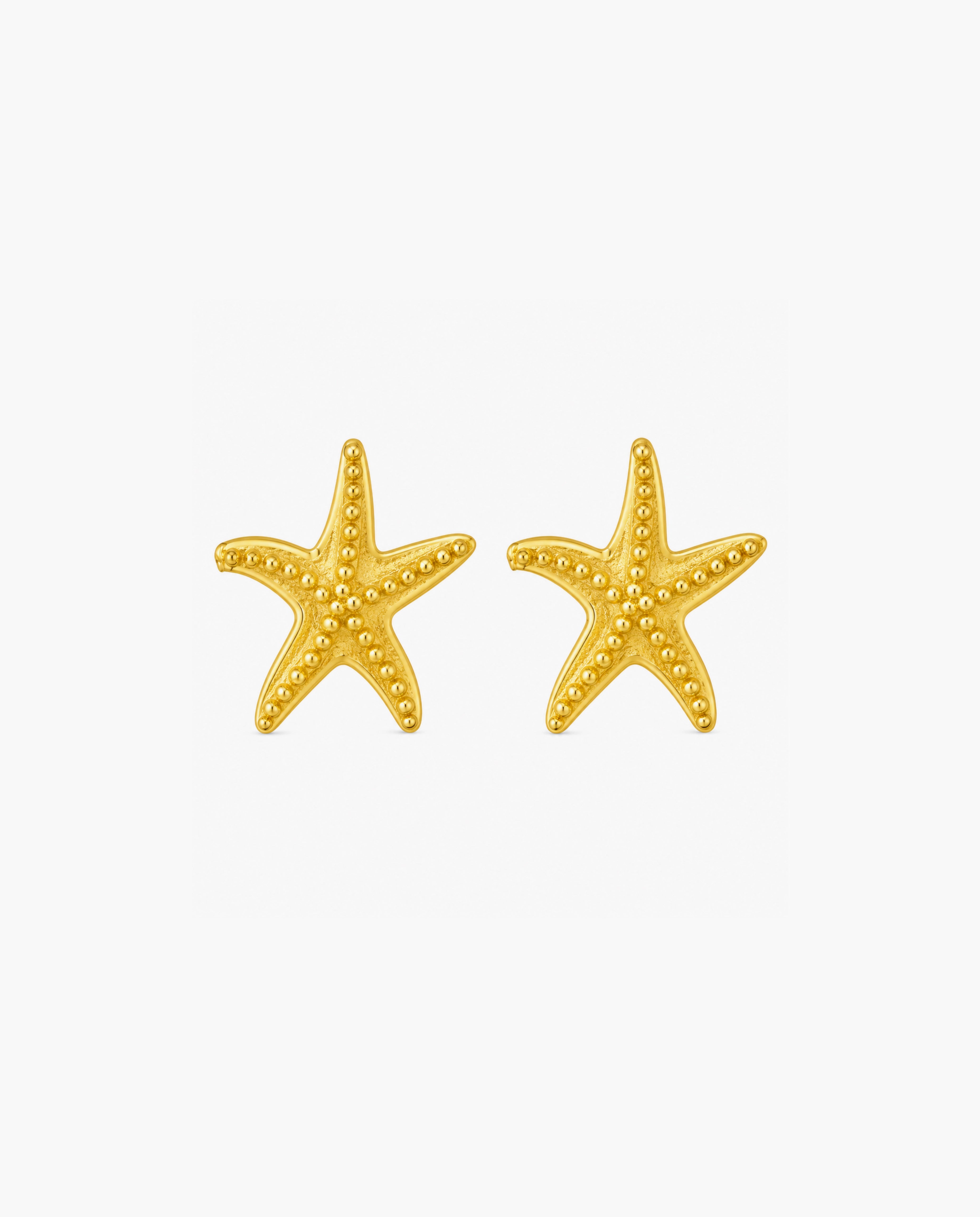 14k Gold Starfish Earrings