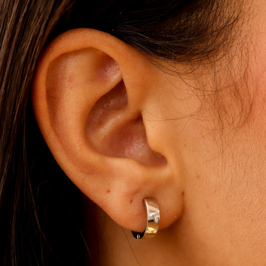 White Gold Huggie Hoop Earrings