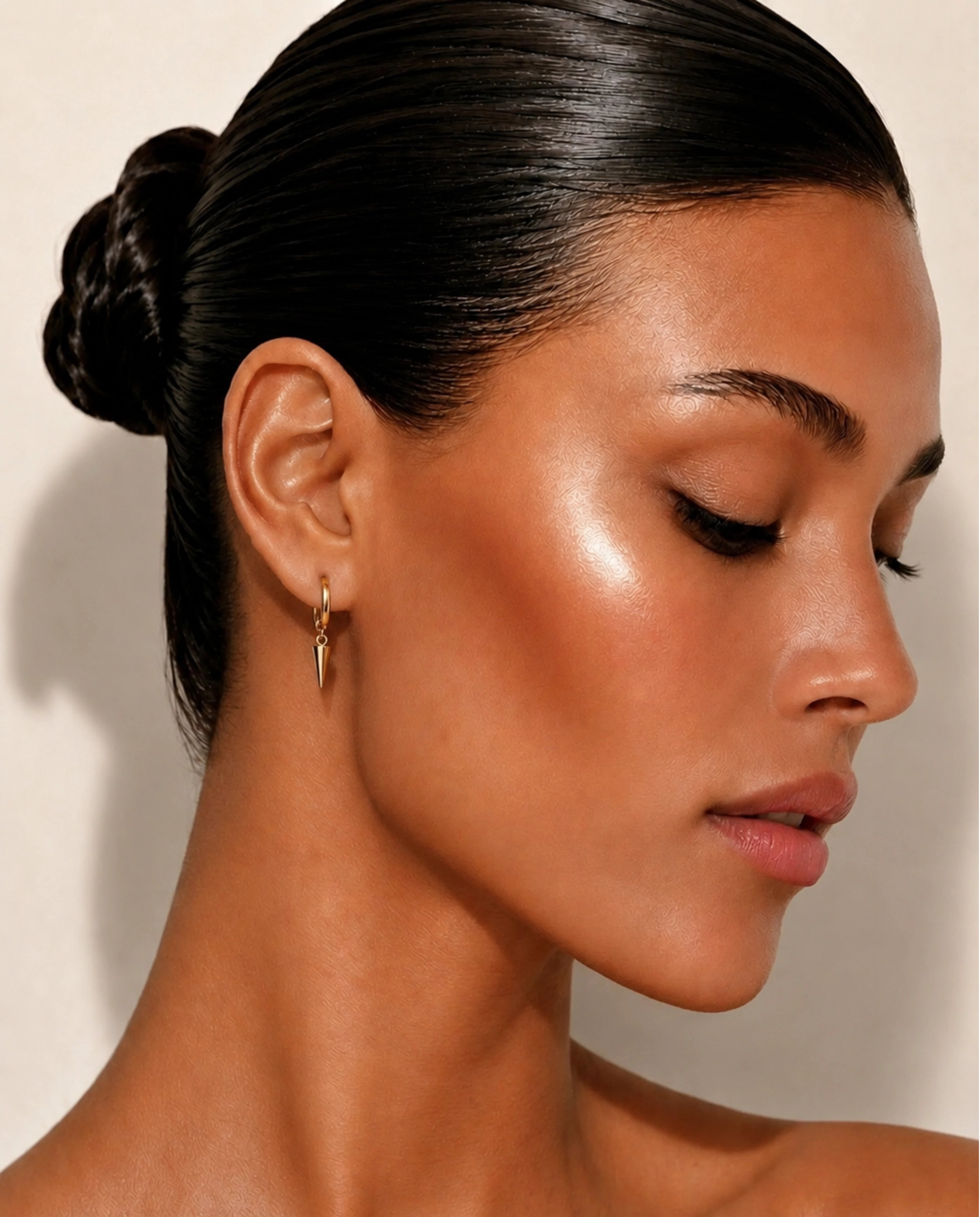 14K Gold Spike Drop Earrings