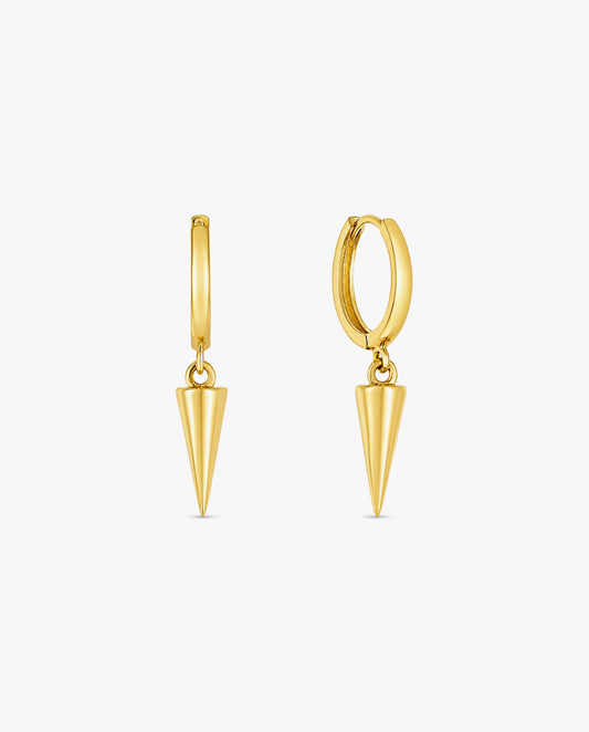 14K Gold Spike Drop Earrings