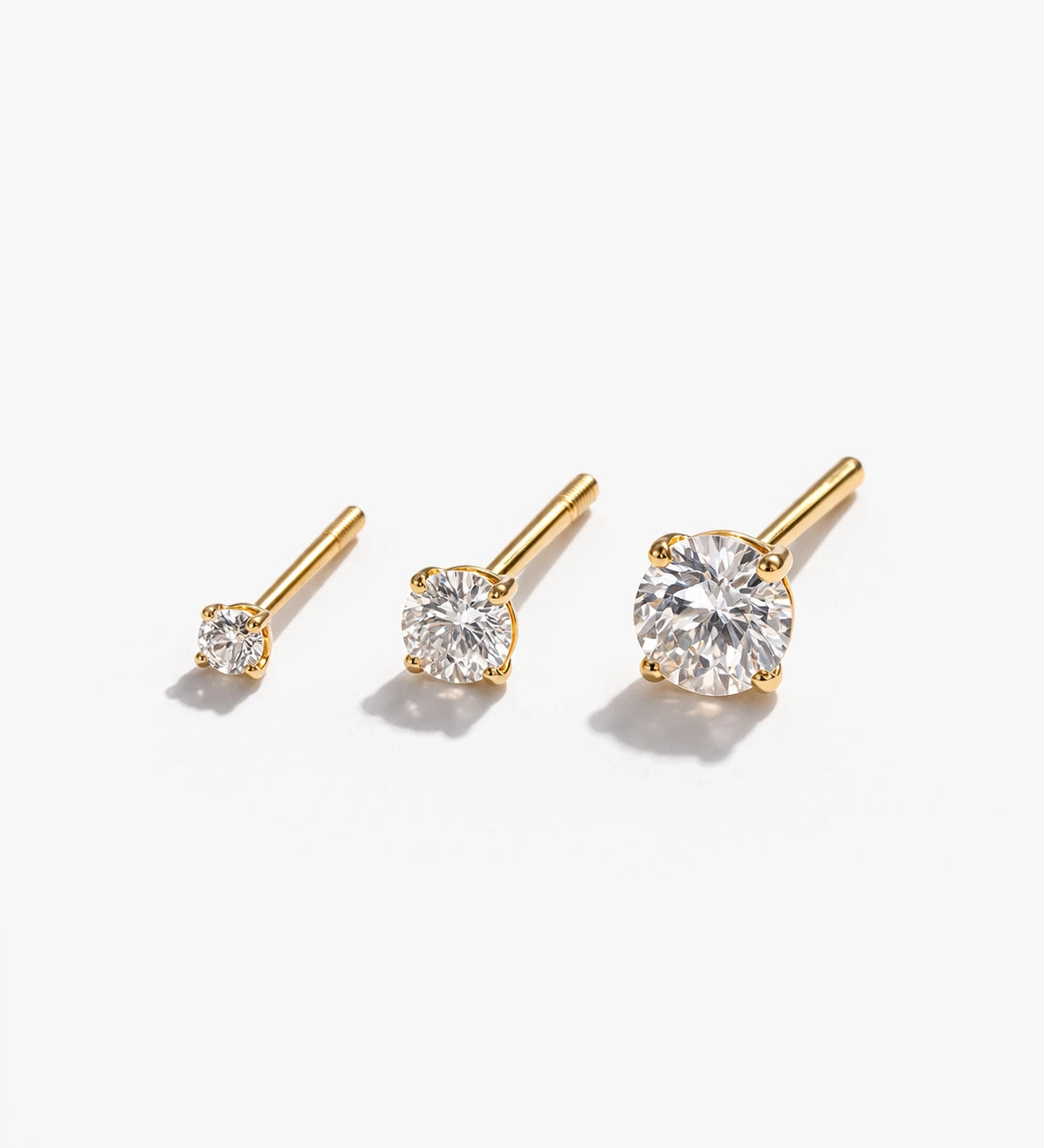 Solitaire CZ Stud Earrings