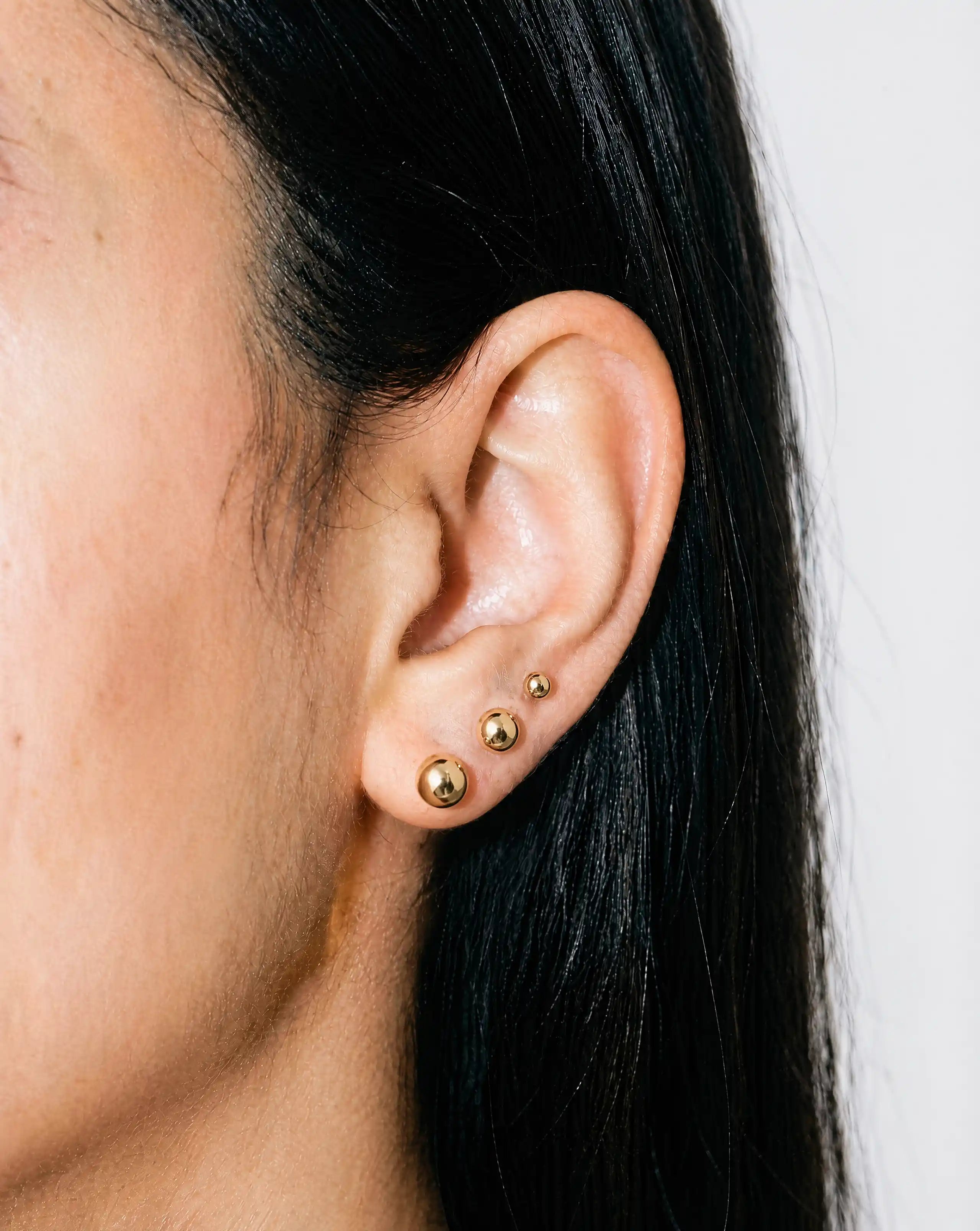 Gold Ball Stud Earrings