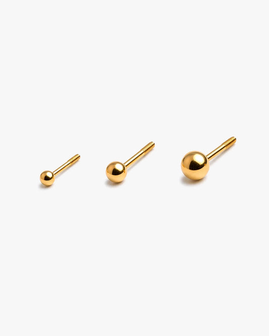 Gold Ball Stud Earrings