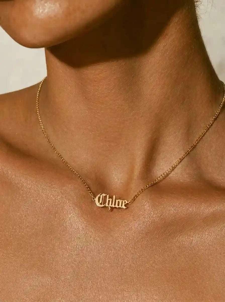 Chunky Gothic Name Necklace