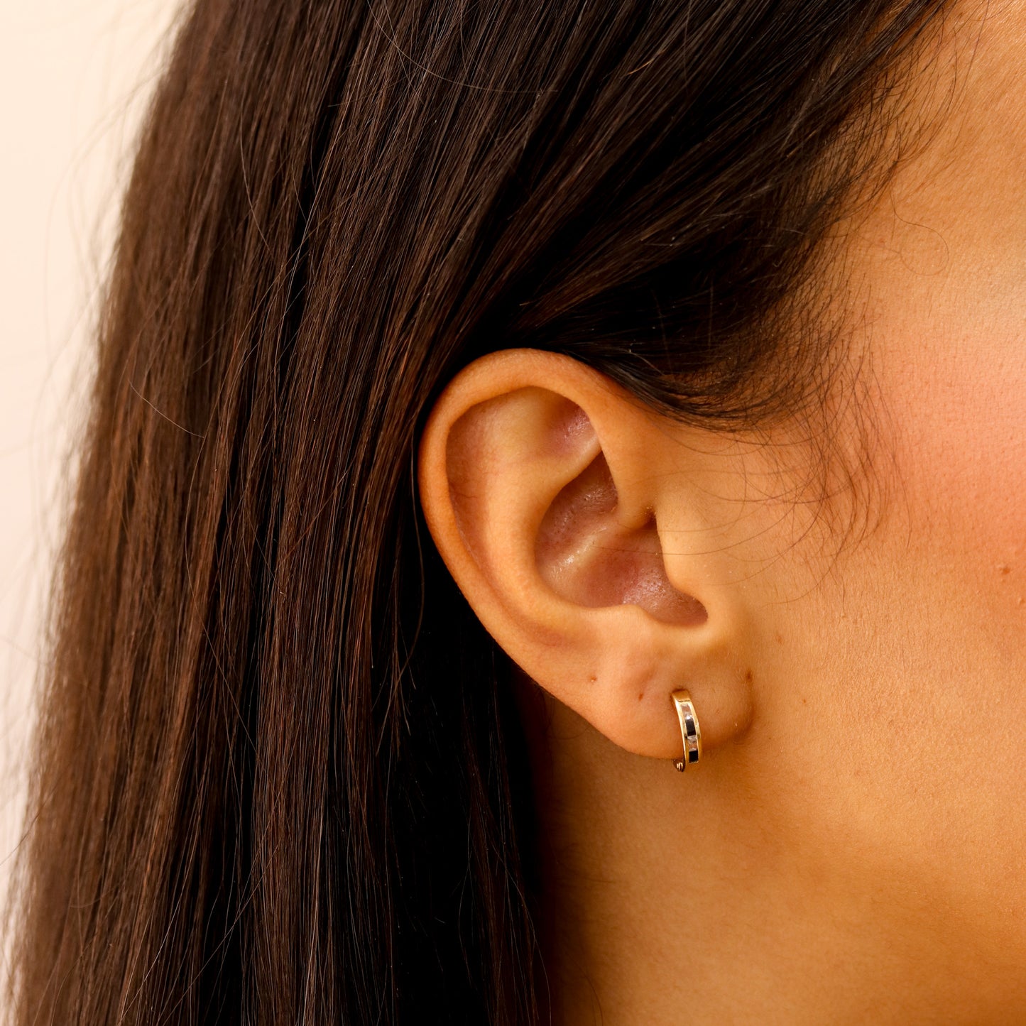 Black and White Huggie Earrings