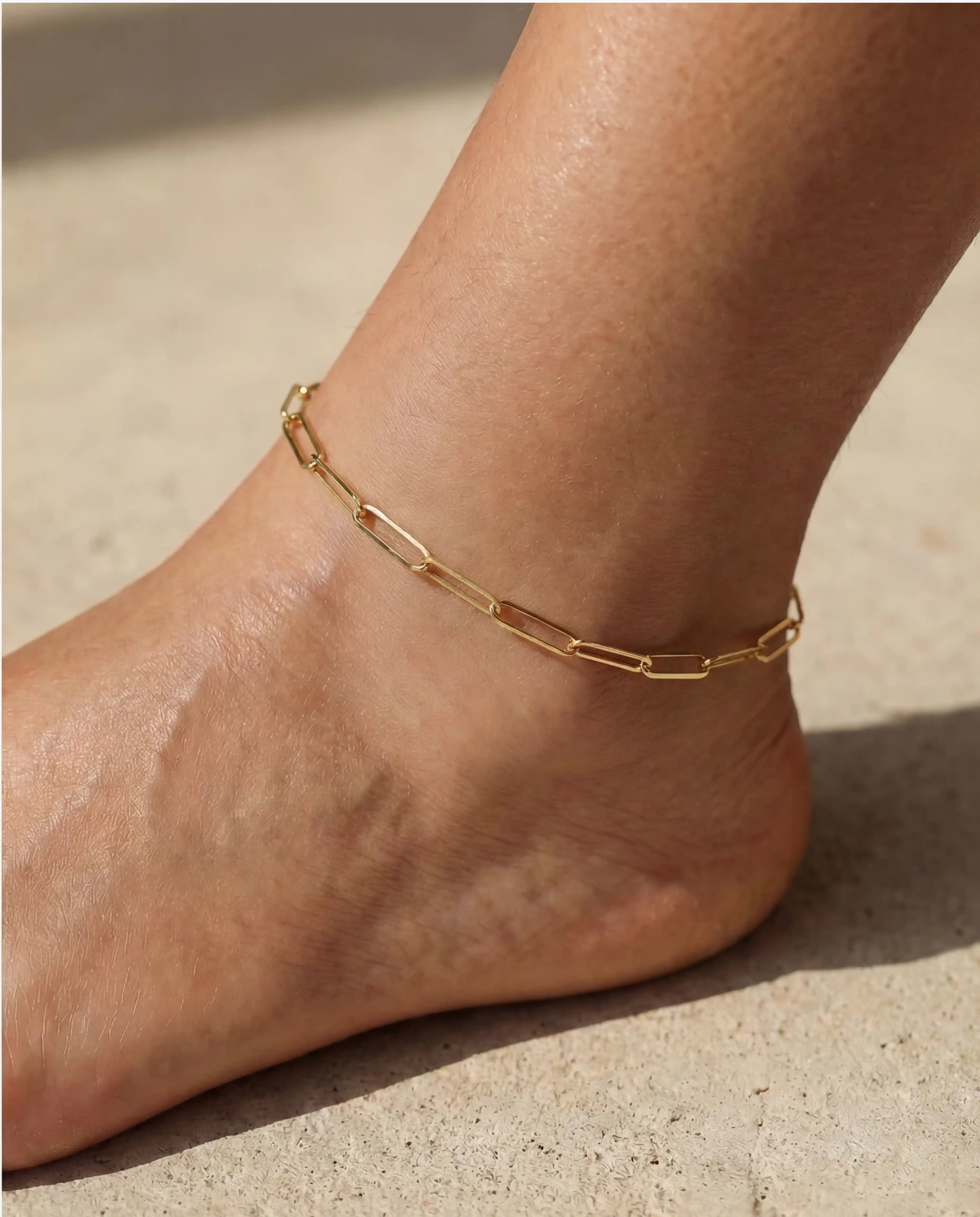 Large Paperclip Anklet
