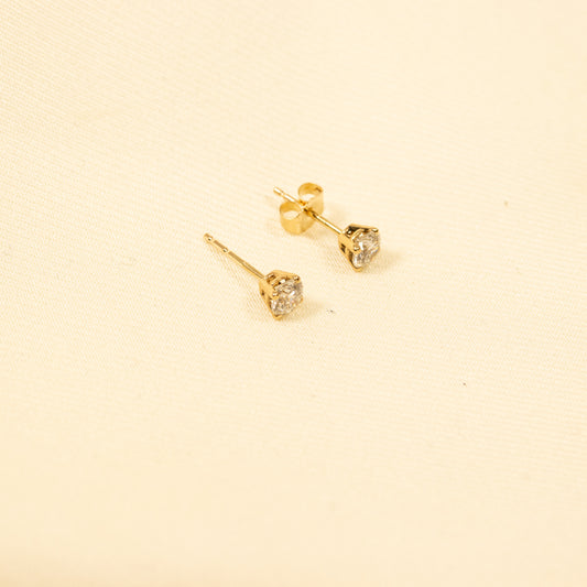 Diamond Solitaire Stud Earrings 0.5 Carat