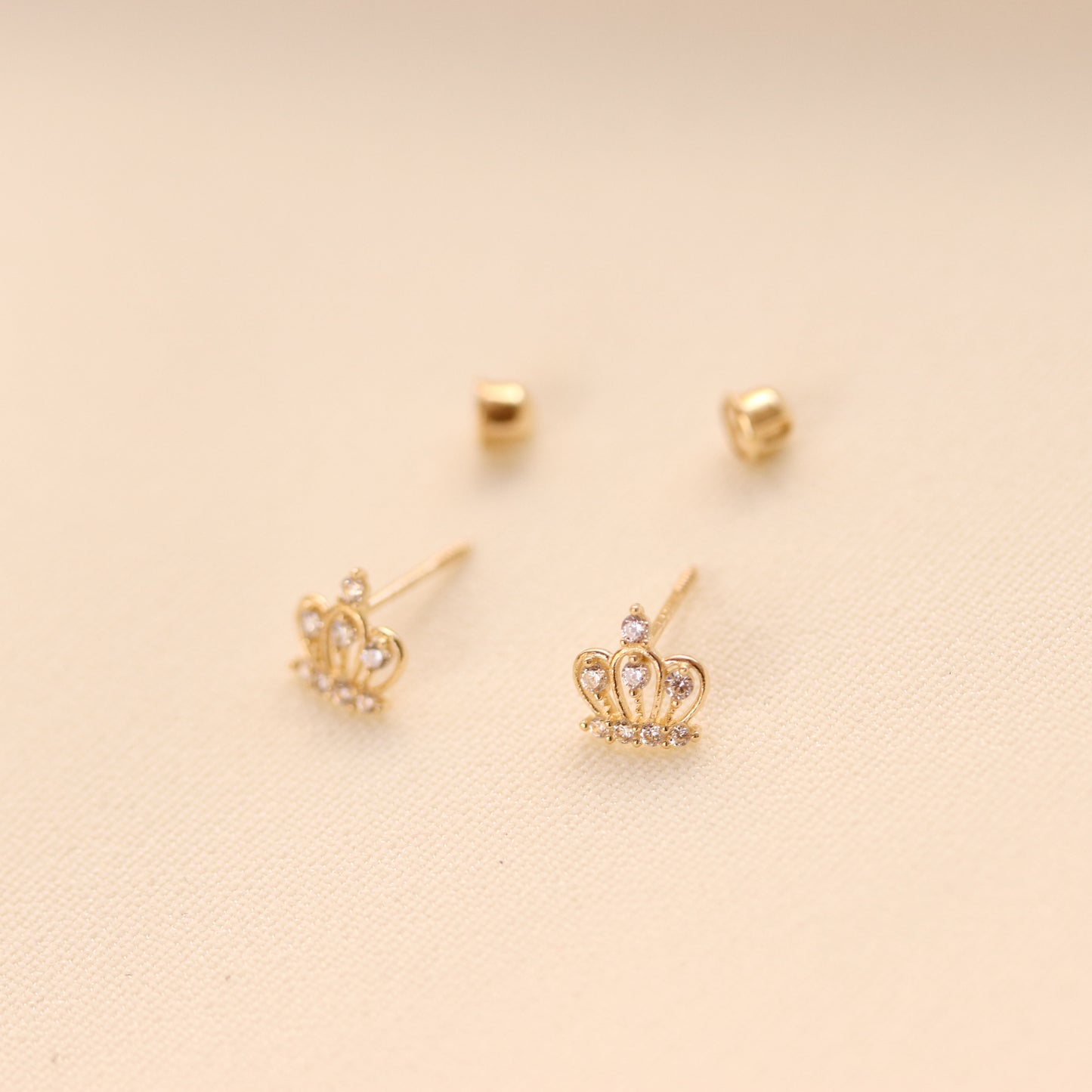 Crown CZ Stud Earrings