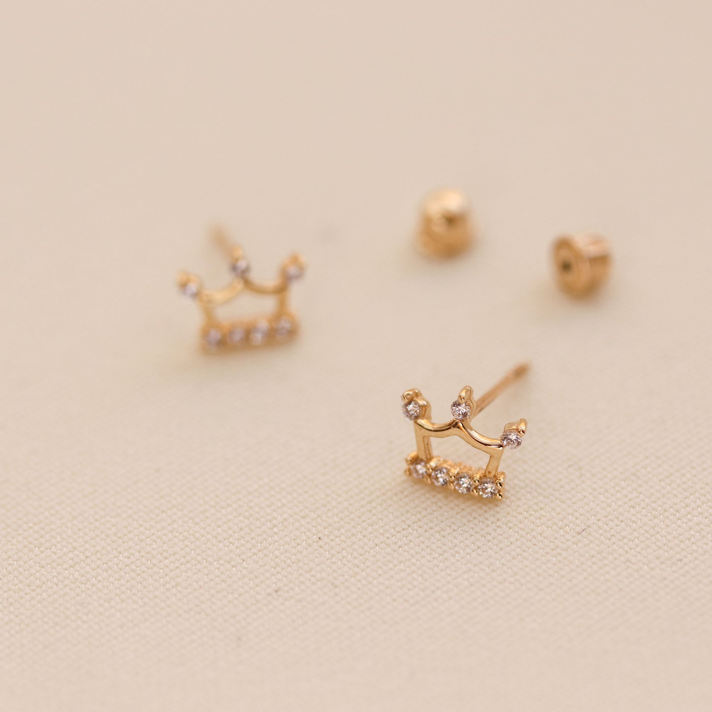 Crown CZ Stud Earrings