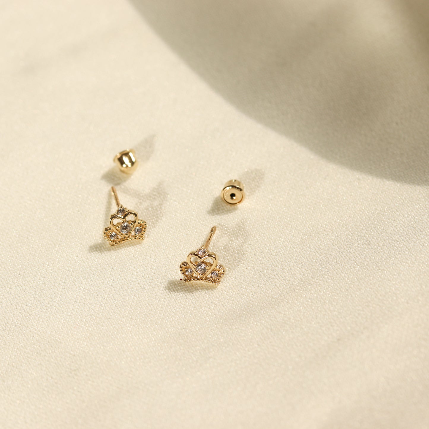 Crown CZ Stud Earrings