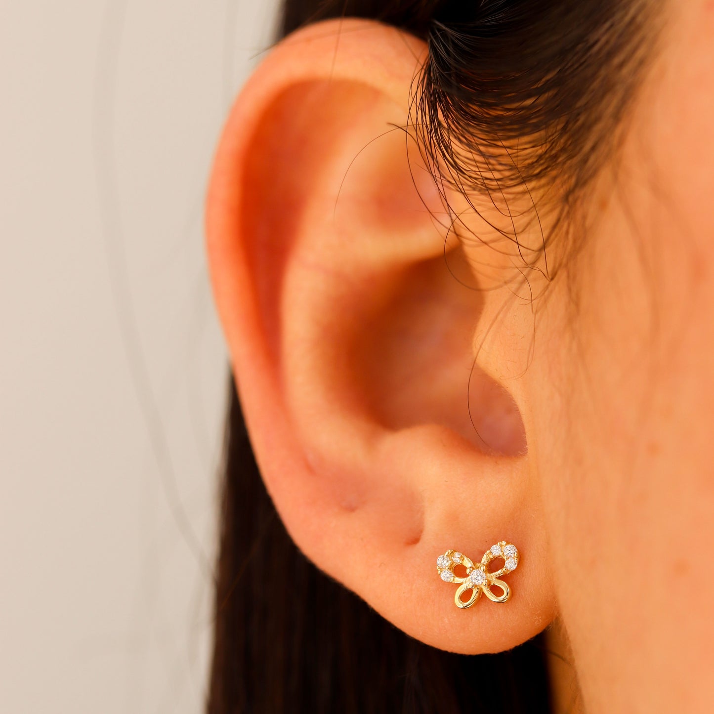 Butterfly CZ Stud Earrings