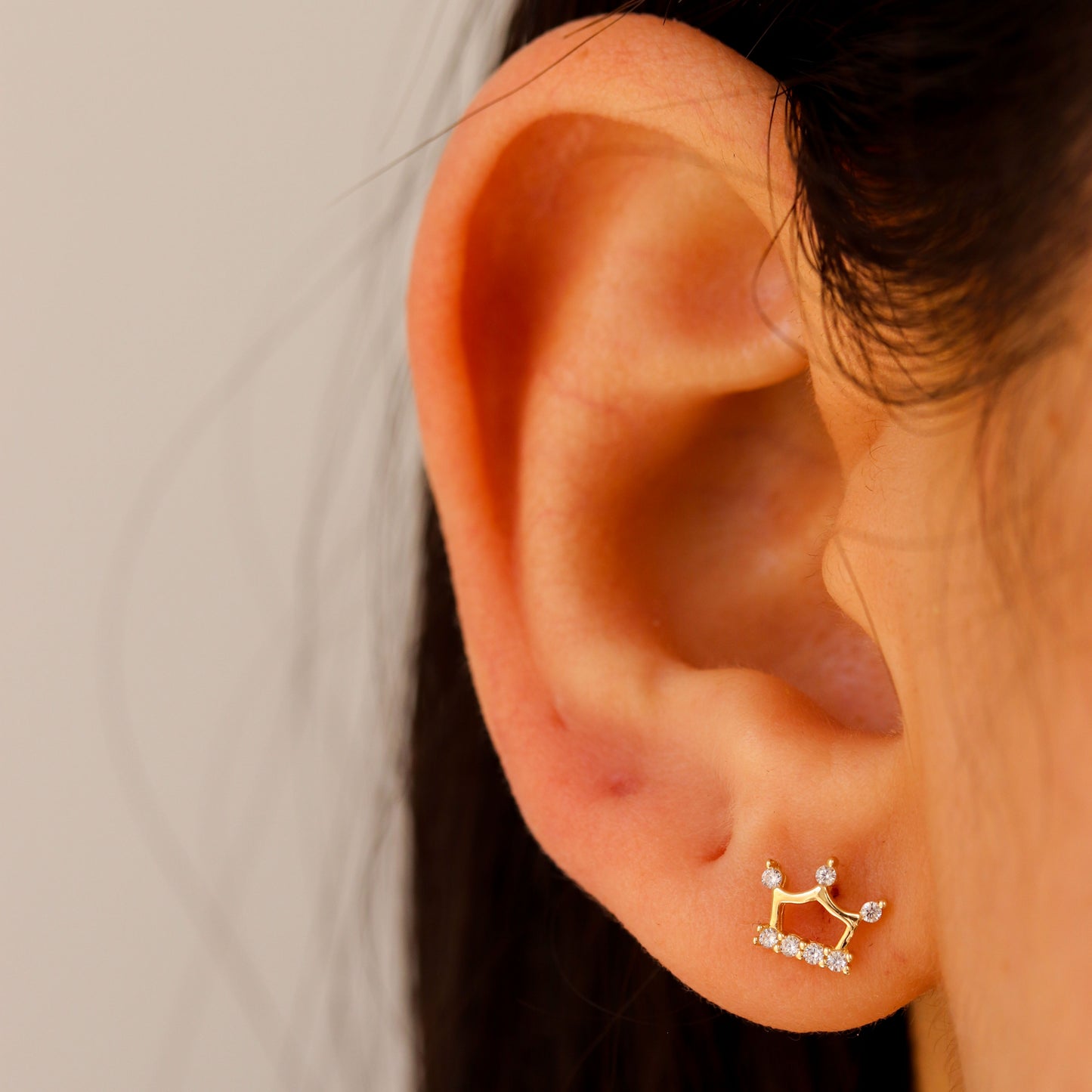 Crown CZ Stud Earrings