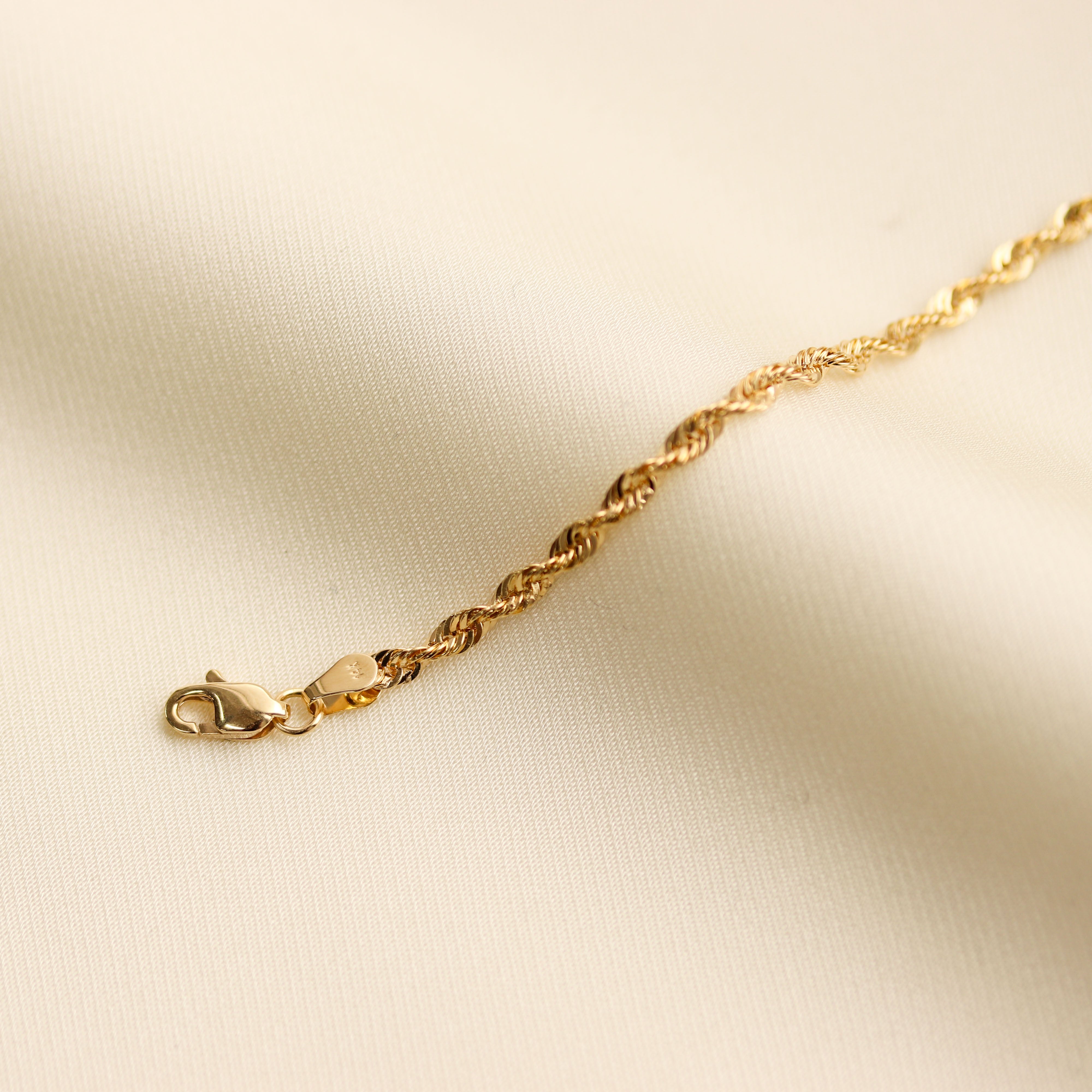 Solid 14K Gold Rope Chain Necklace, Rope Necklace, Statement Necklace 