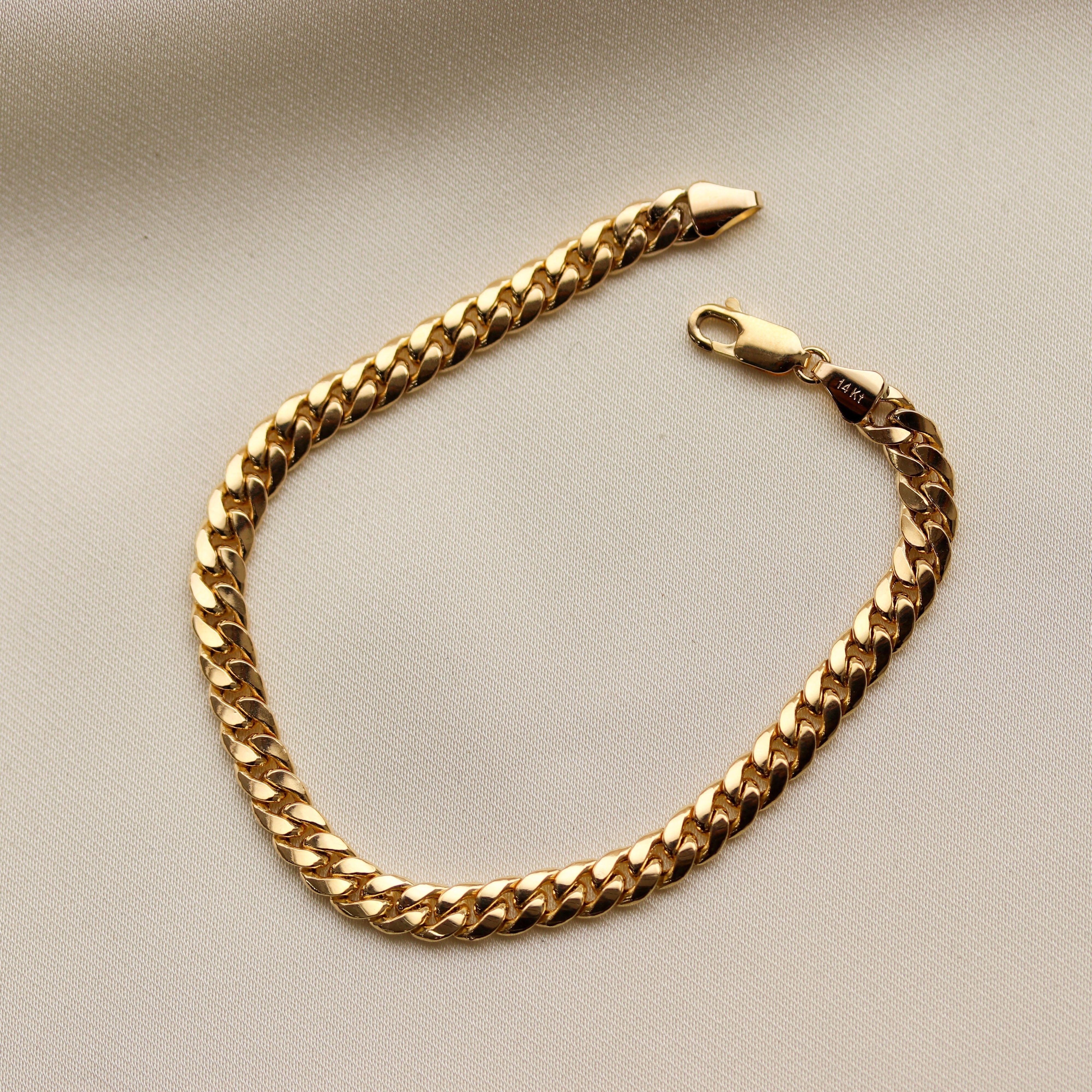 Solid gold cuban 2024 link anklet