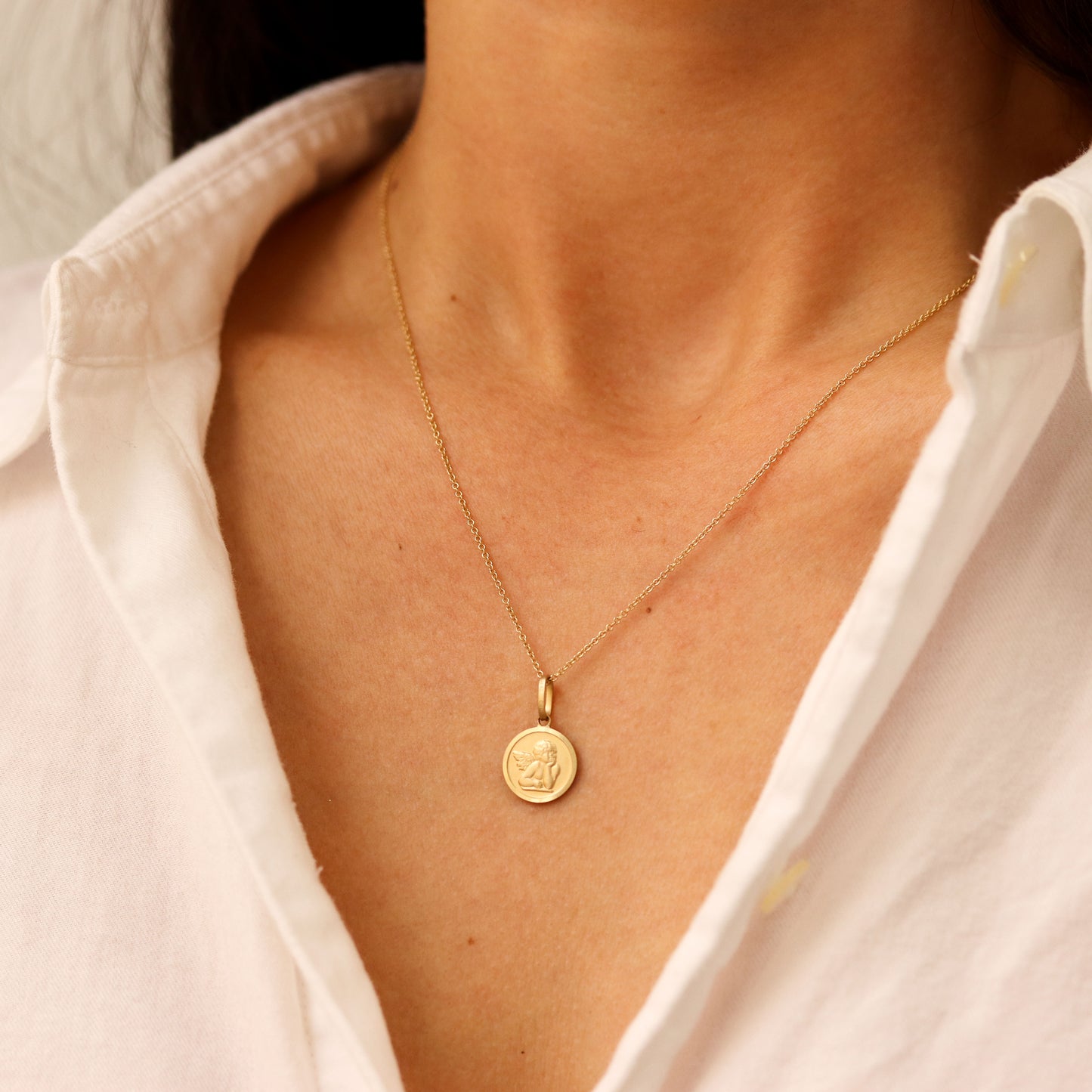 Angel Gold Coin Necklace