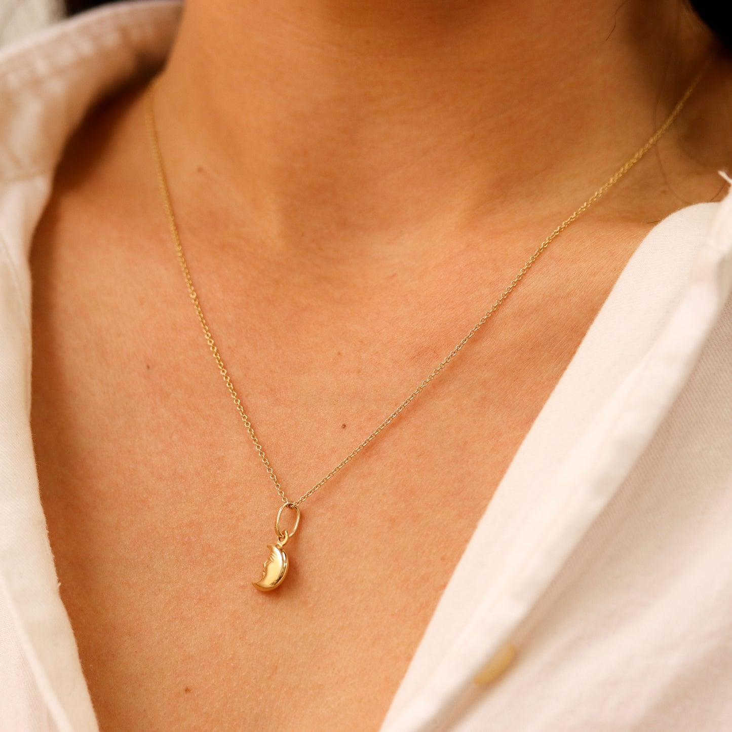 Gold Crescent Moon Necklace