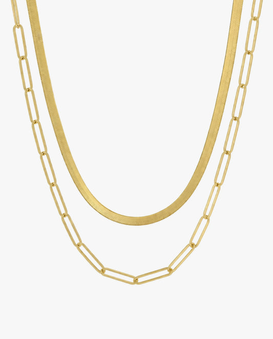 Gift Bundle: Large Paperclip & Herringbone Chain