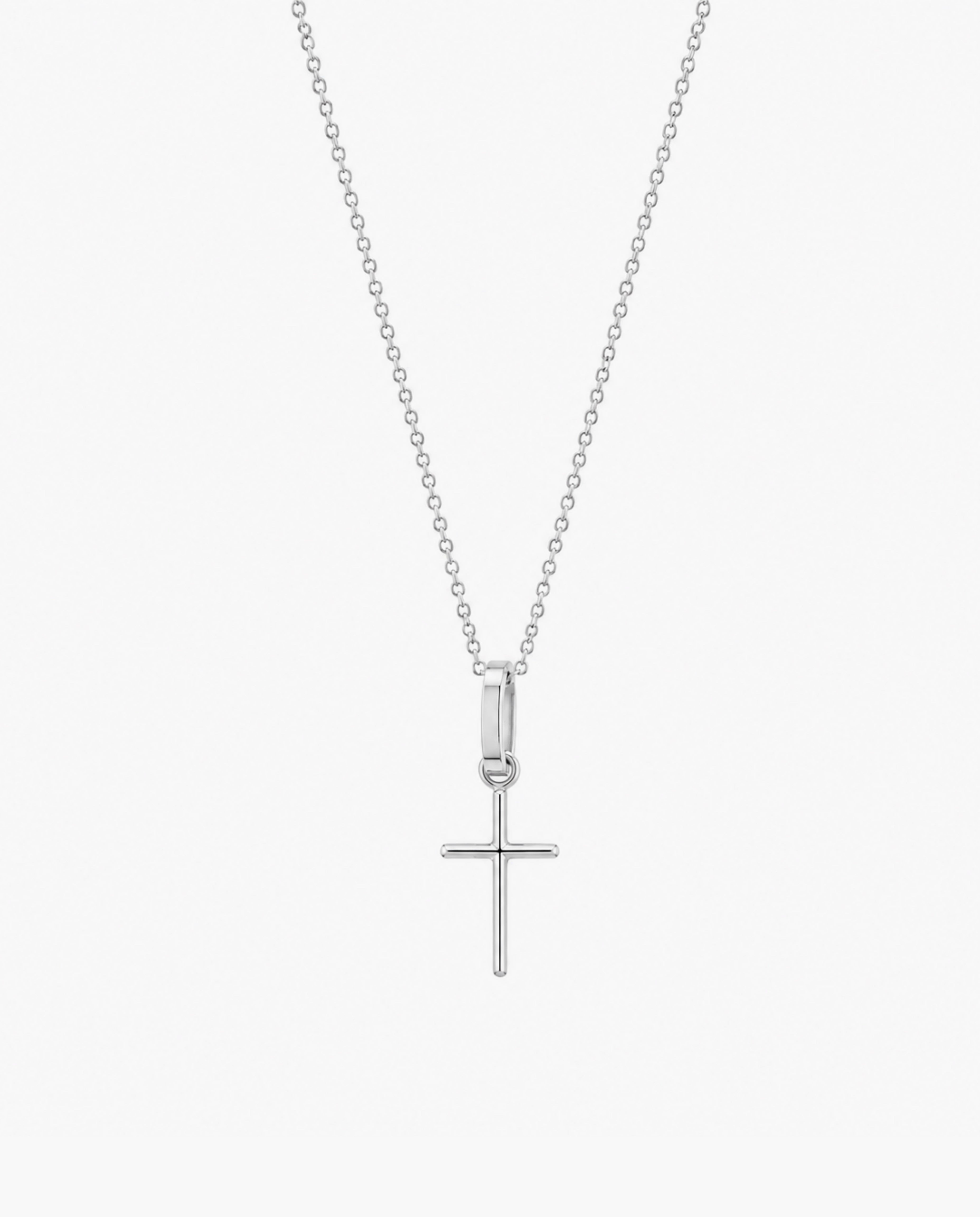 White Gold Small Cross Necklace