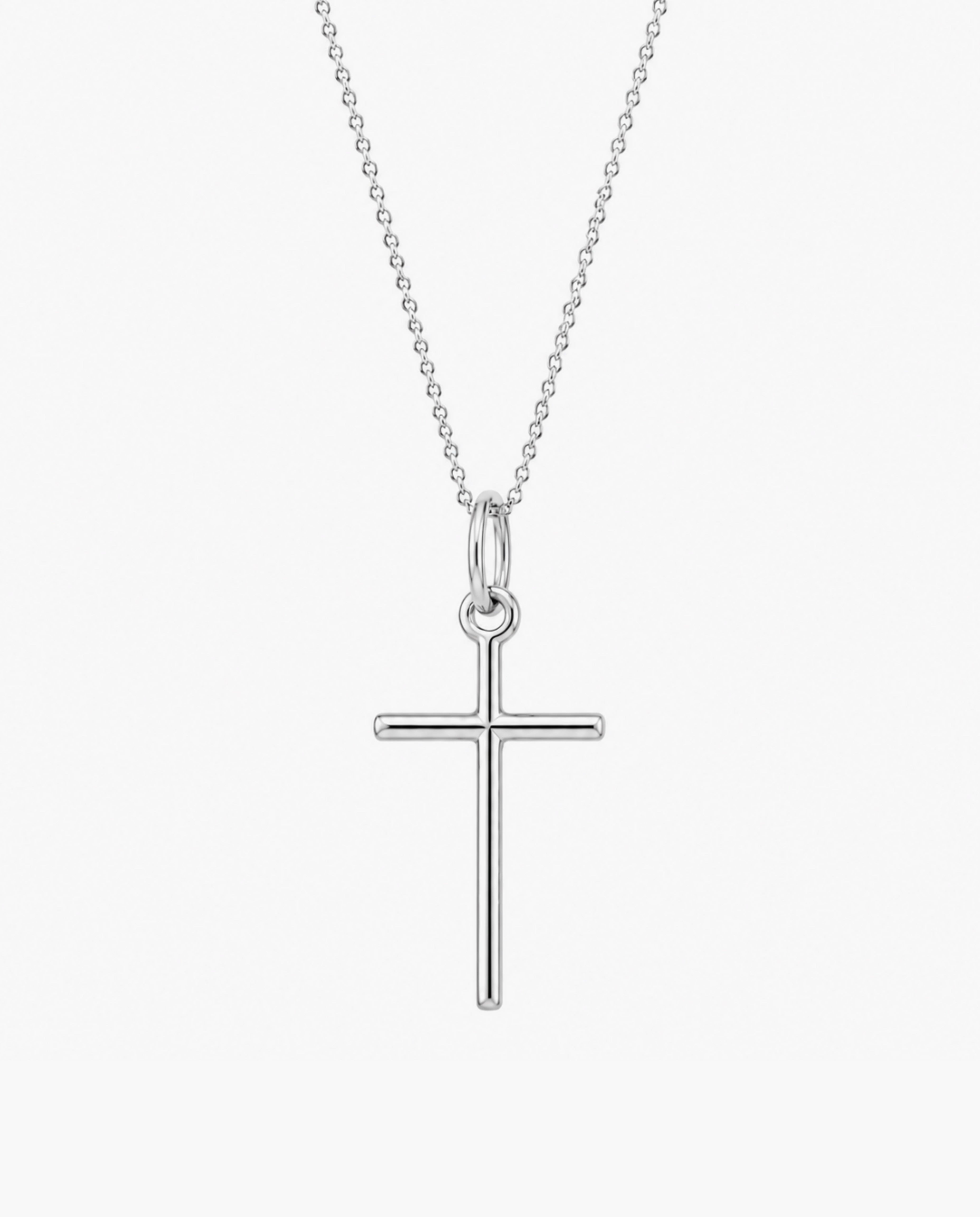 White Gold Medium Cross Necklace