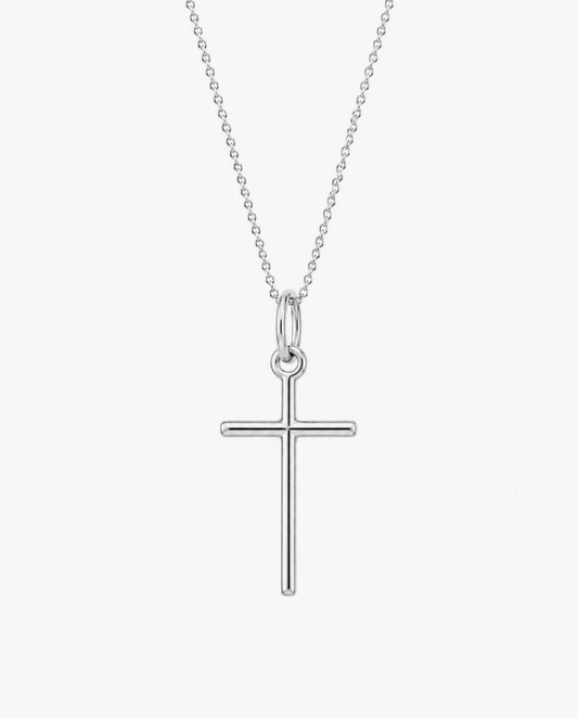 White Gold Medium Cross Necklace