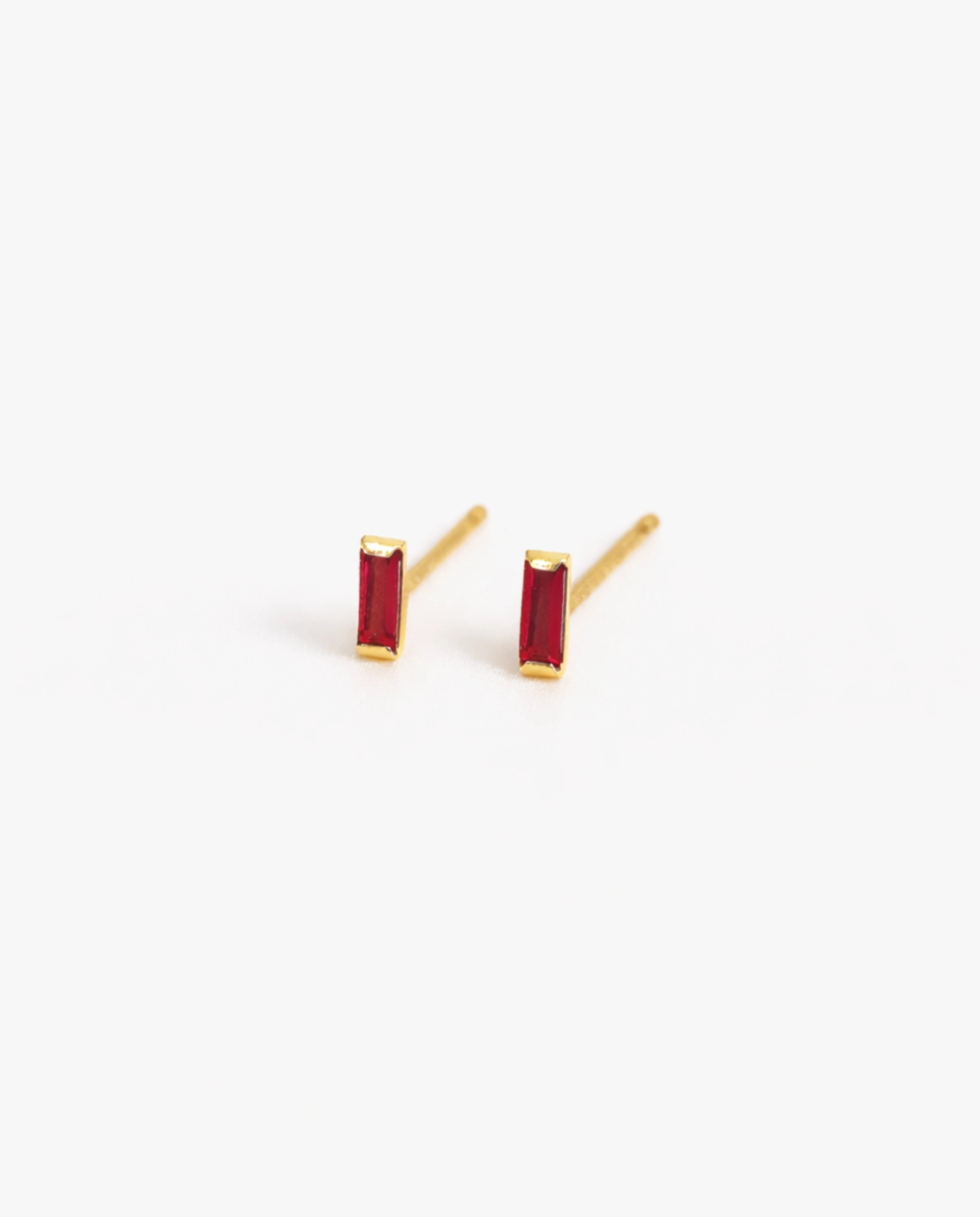 Pink Baguette Stud Earrings