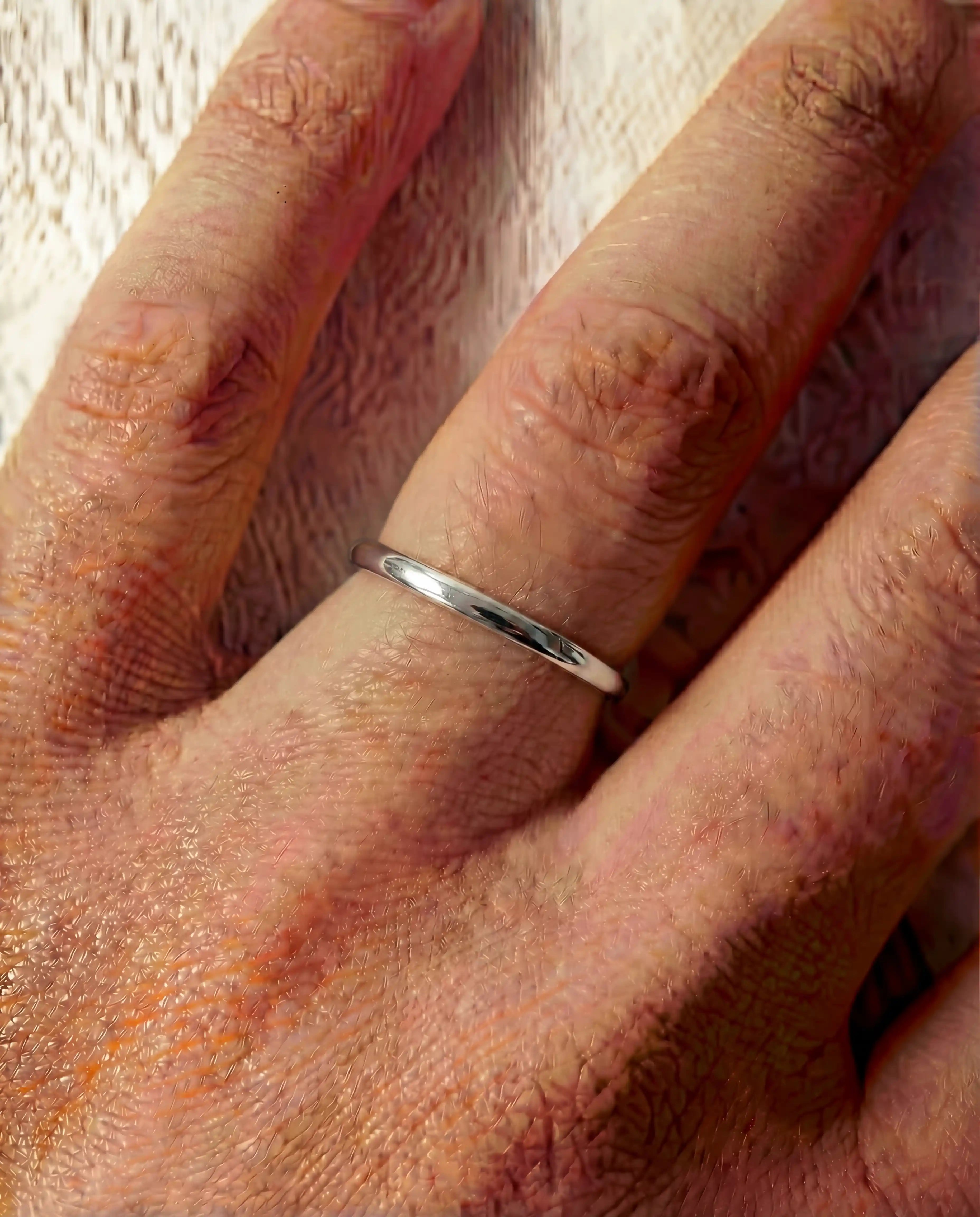2mm White Gold Band Ring